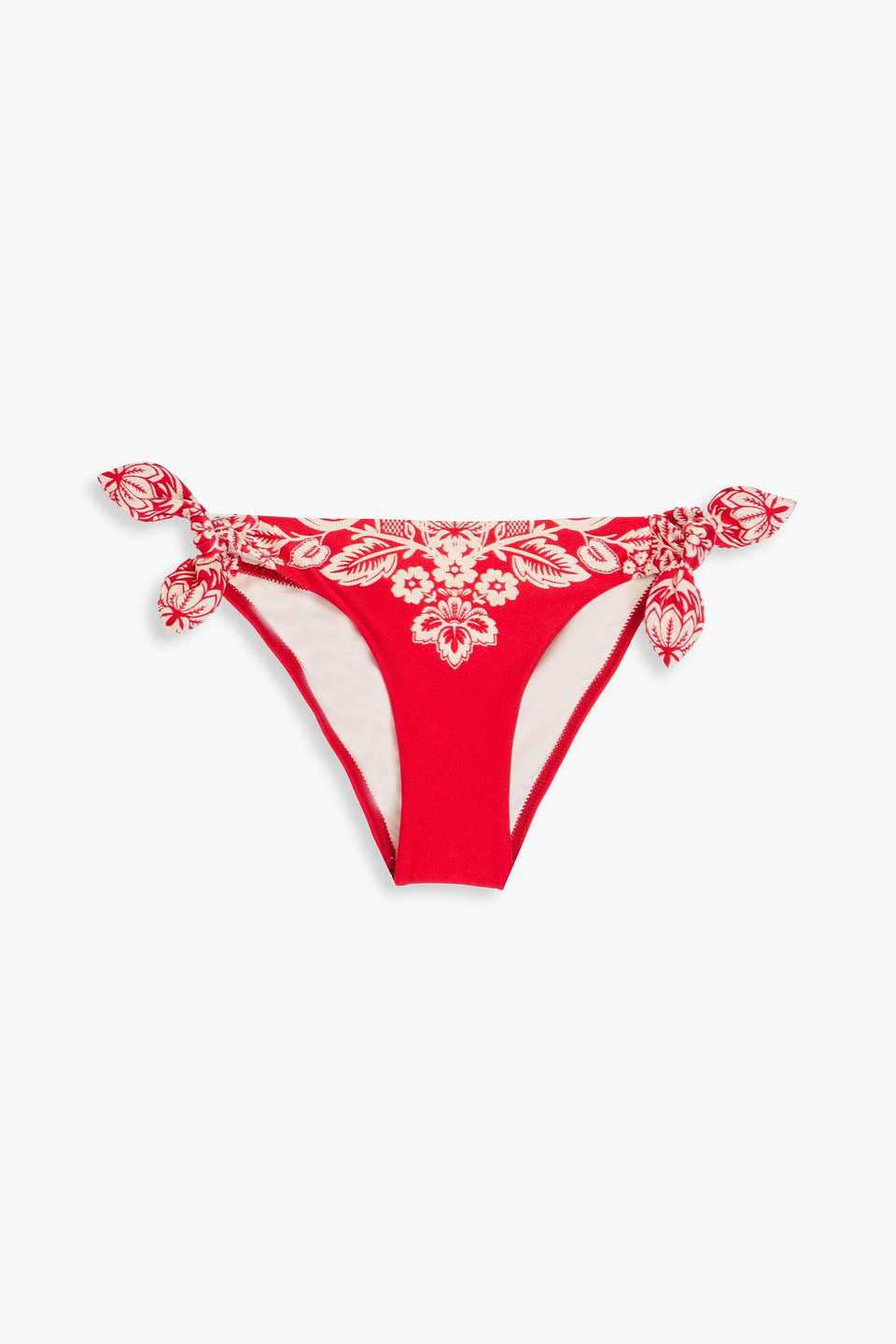 Zimmermann Floral-print Bikini Briefs In Red