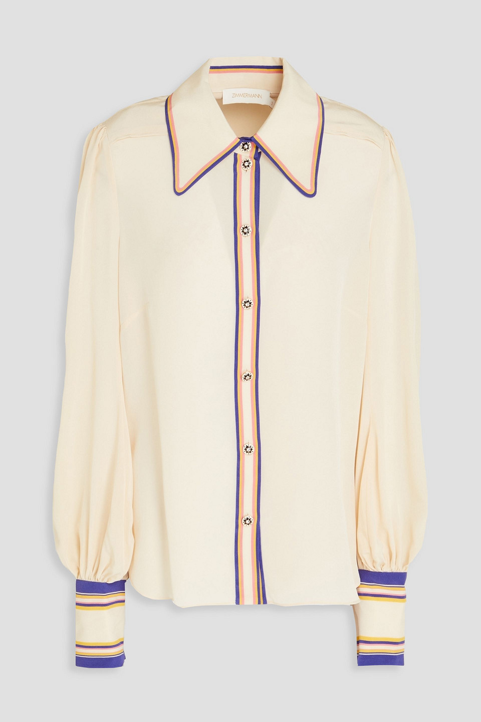 Zimmermann Silk-crepe Shirt In Creme
