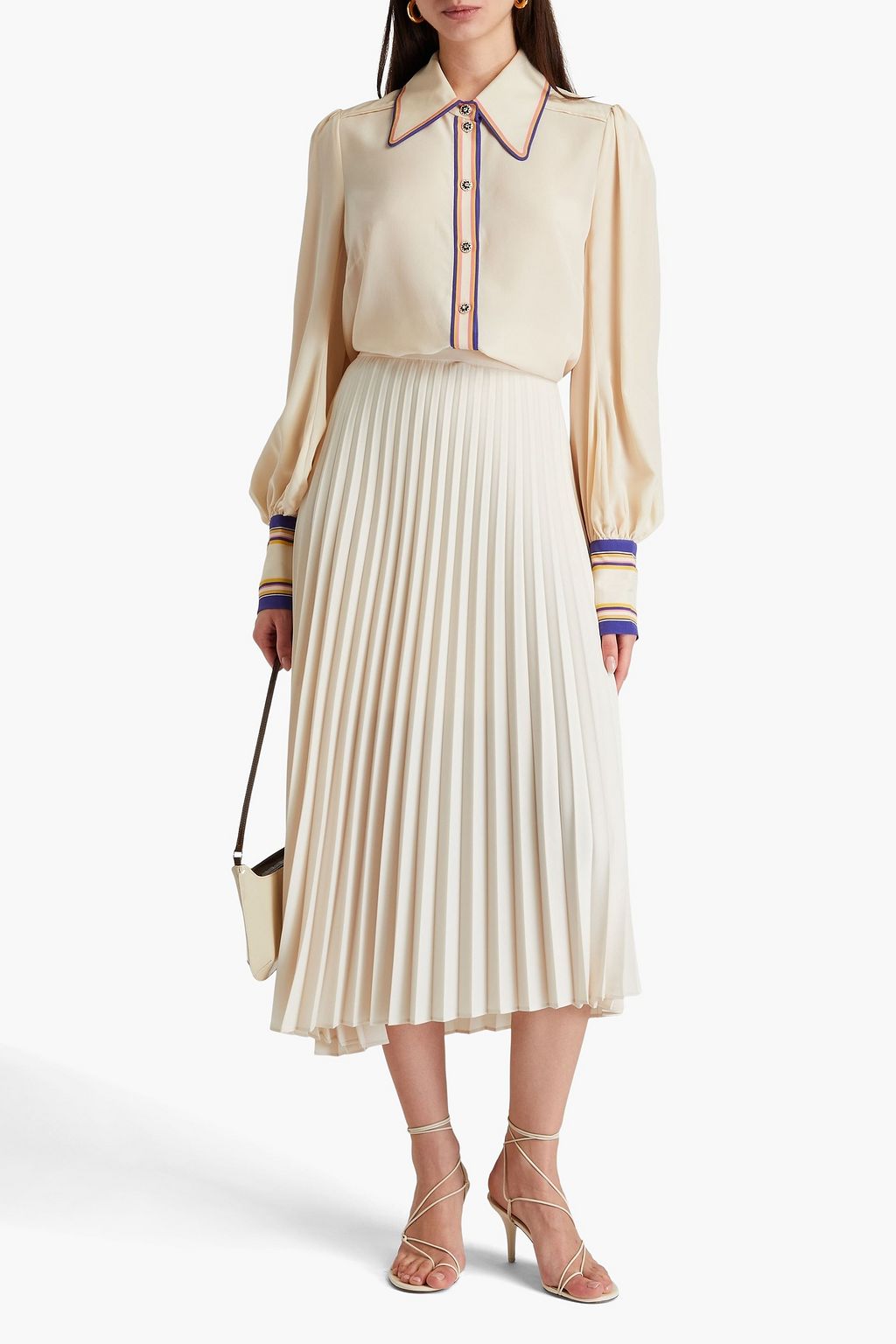 ZIMMERMANN Striped silk-crepe shirt