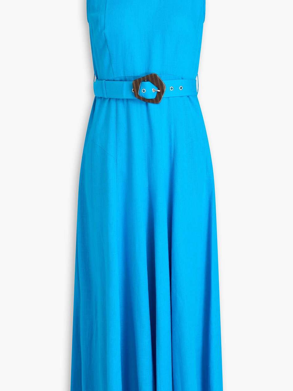 elliot belted slub woven midi dress