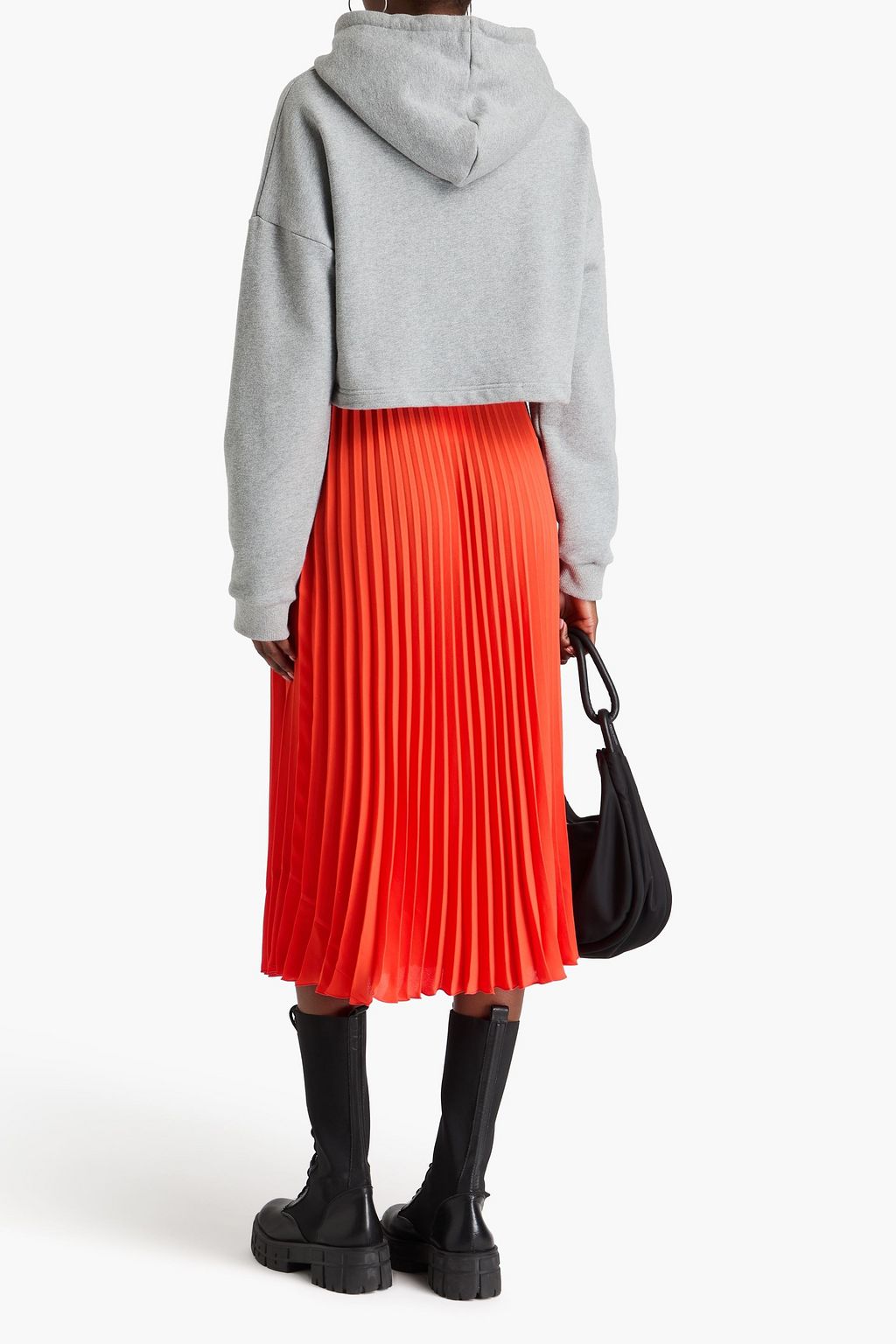 REDVALENTINO تنورة متوسطة الطول من الكريب مزينة بكسرات