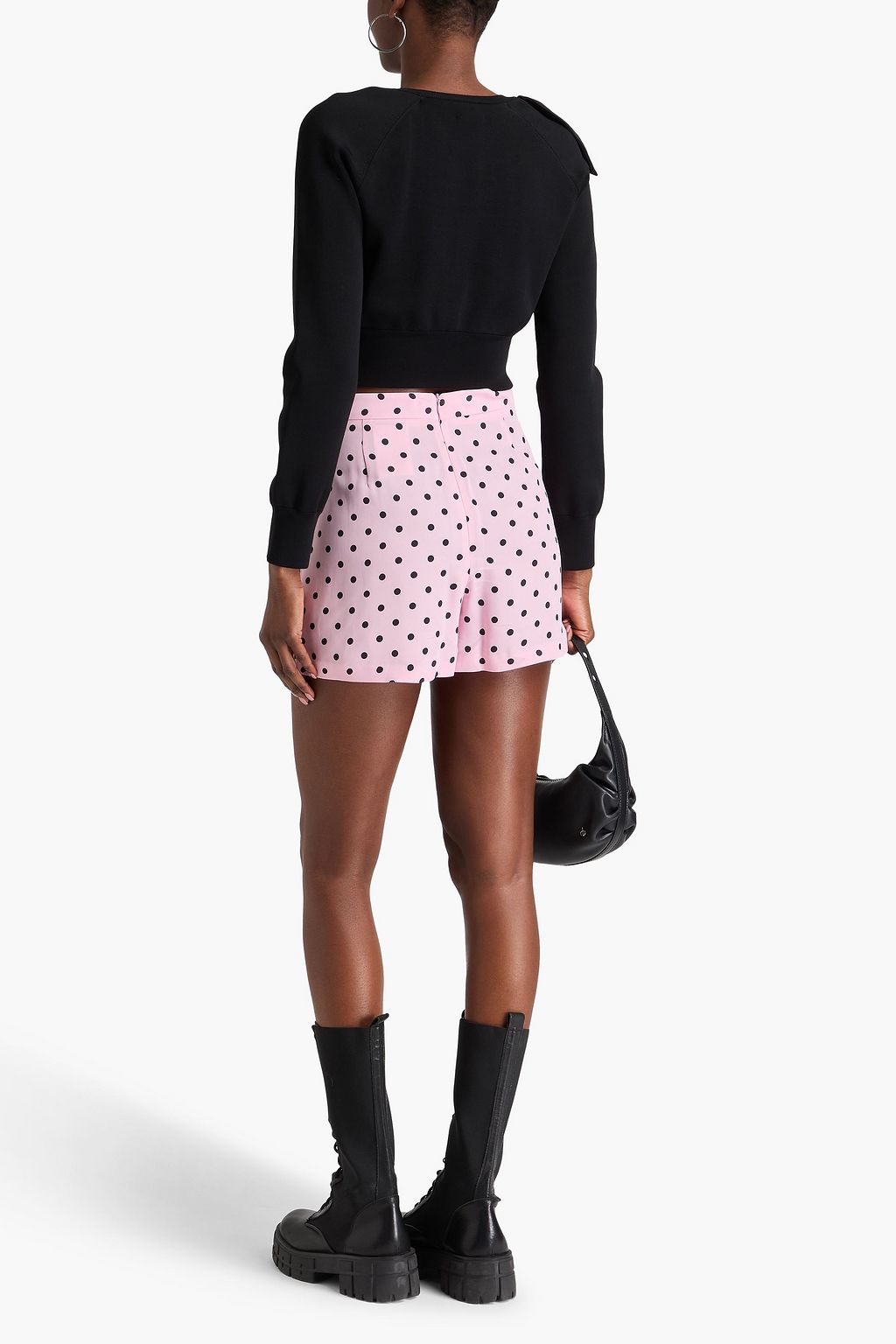 REDVALENTINO شورت بنمط التنورة من الكريب بنقشة البولكا دوت