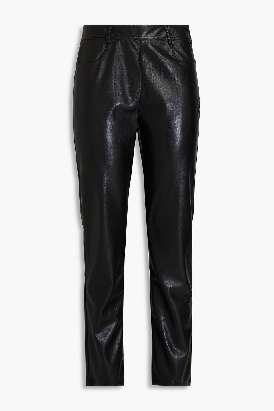 Diane Von Furstenberg Chandra Faux Leather Straight-leg Pants In Schwarz