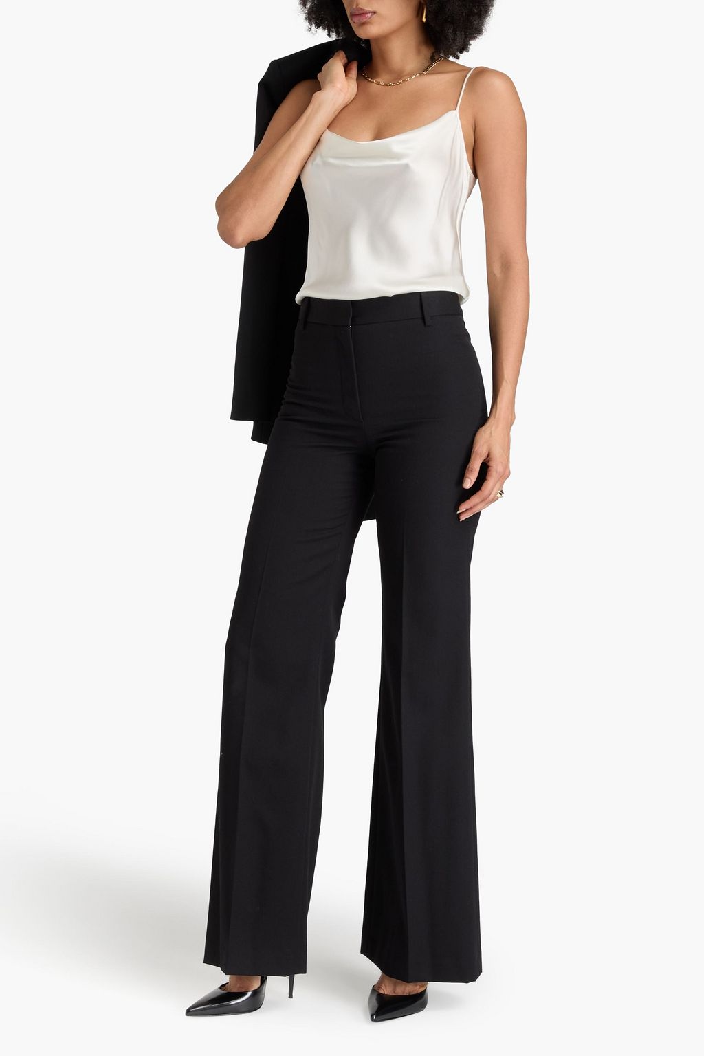 NILI LOTAN Joris draped silk-satin camisole