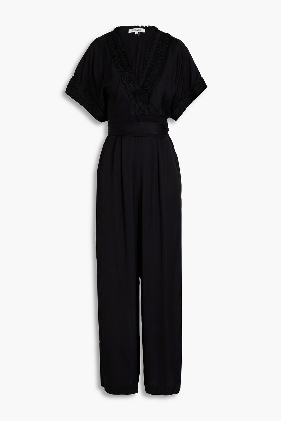Dechen cropped satin wide-leg jumpsuit