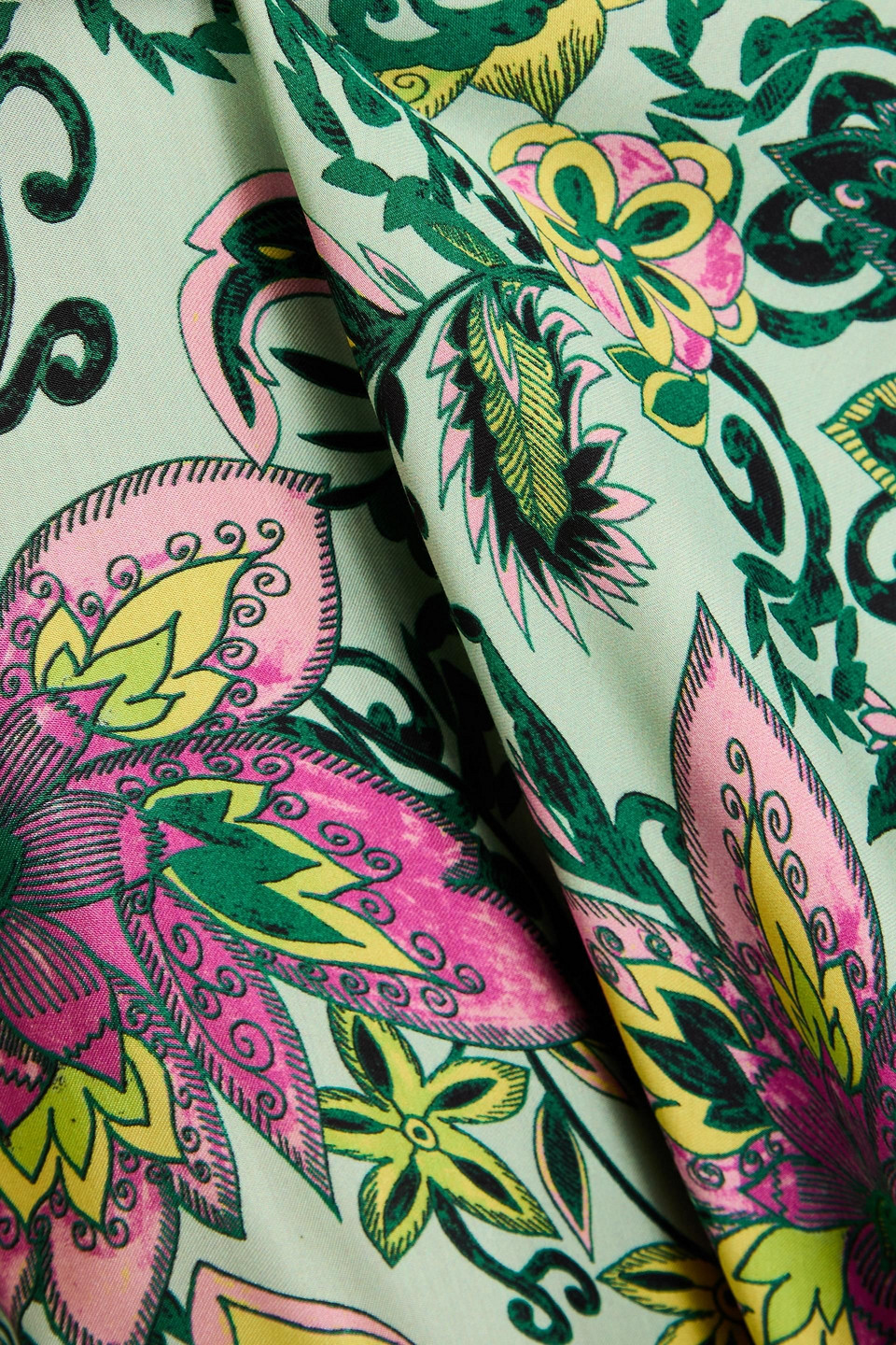 Diane Von Furstenberg Dina Reversible Floral-print Satin Midi Skirt In Hellgrün