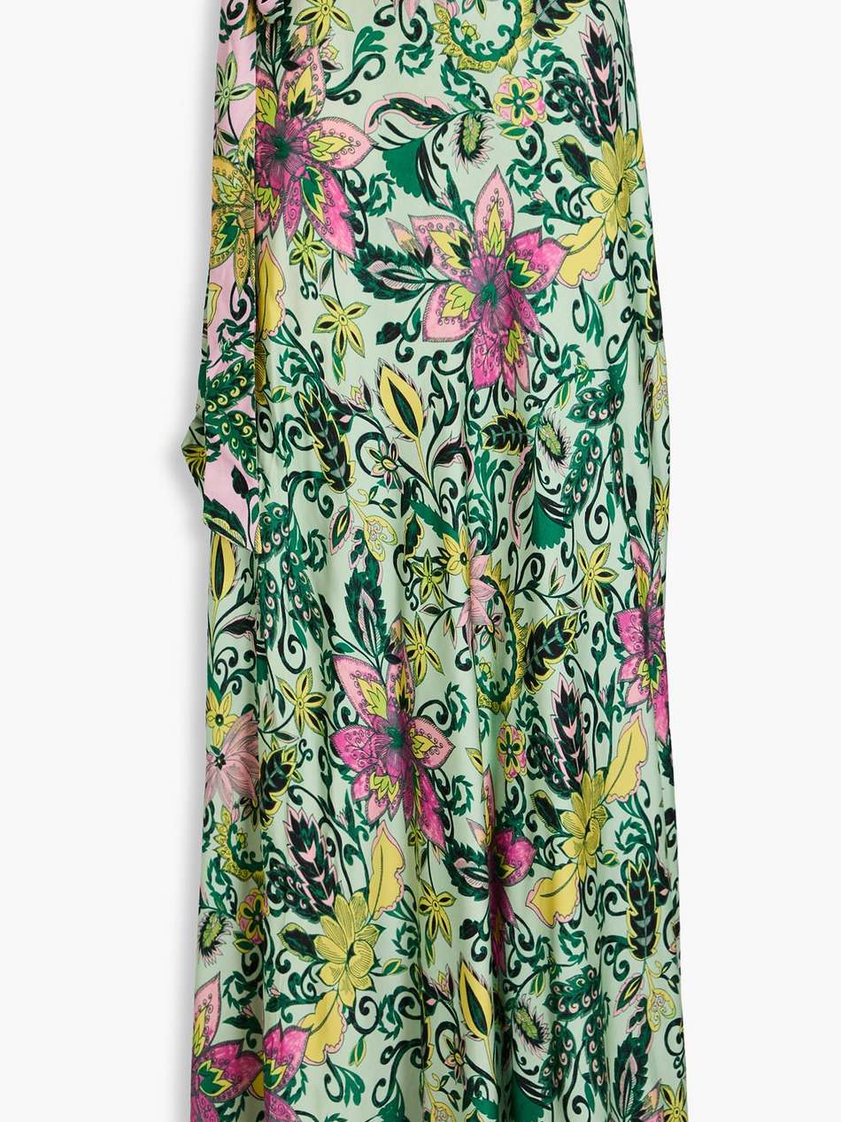 krisa reversible floral-print crepe de chine maxi wrap skirt