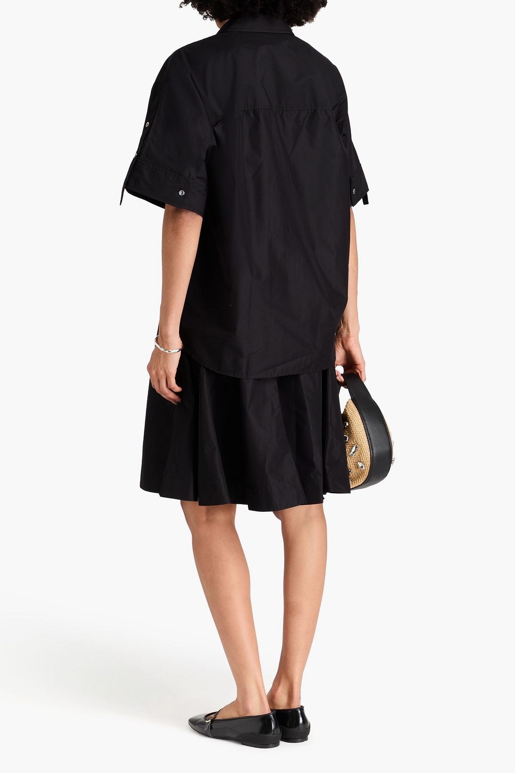 3.1 PHILLIP LIM فستان بأسلوب القميص من البوبلين المصنوع من مزيج من القطن بتصميم منسدل