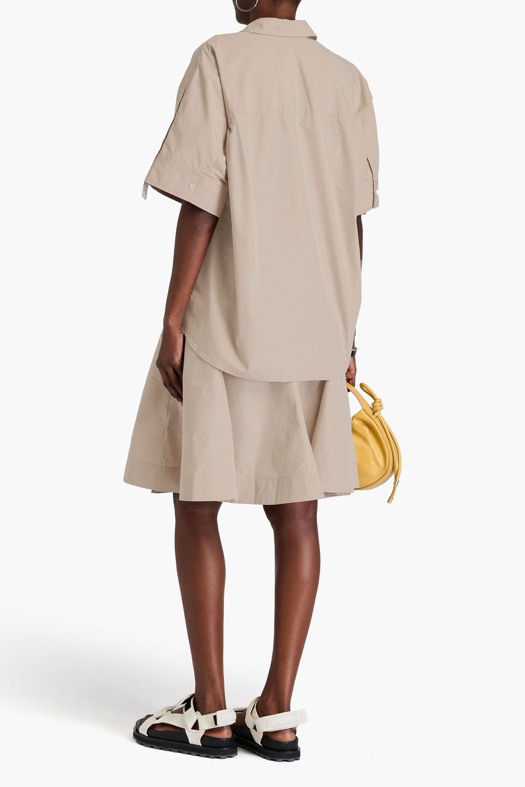 3.1 PHILLIP LIM فستان بأسلوب القميص من البوبلين المصنوع من مزيج من القطن بتصميم منسدل