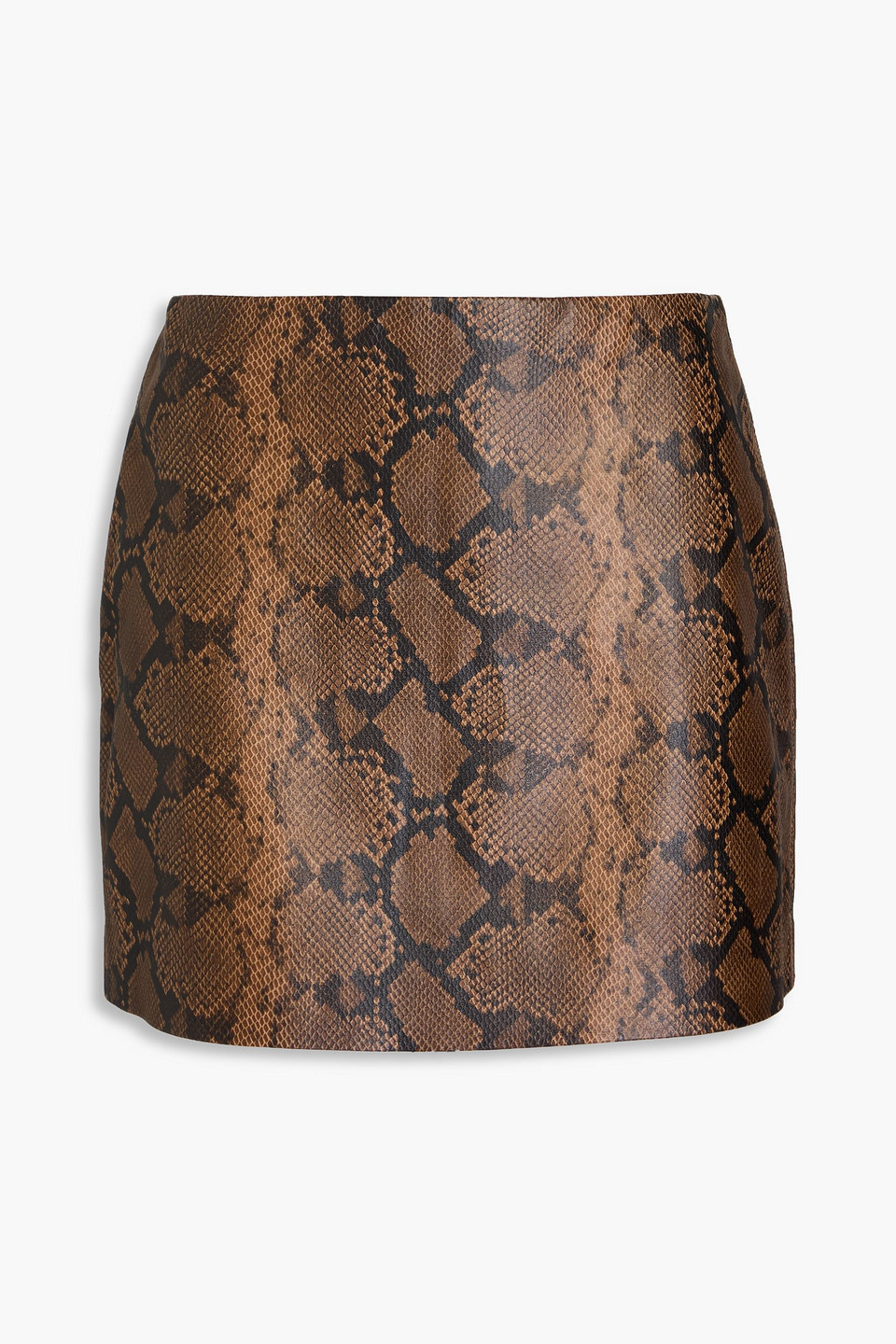 Alice And Olivia Elana Faux Snake-effect Leather Mini Skirt In Animal Print
