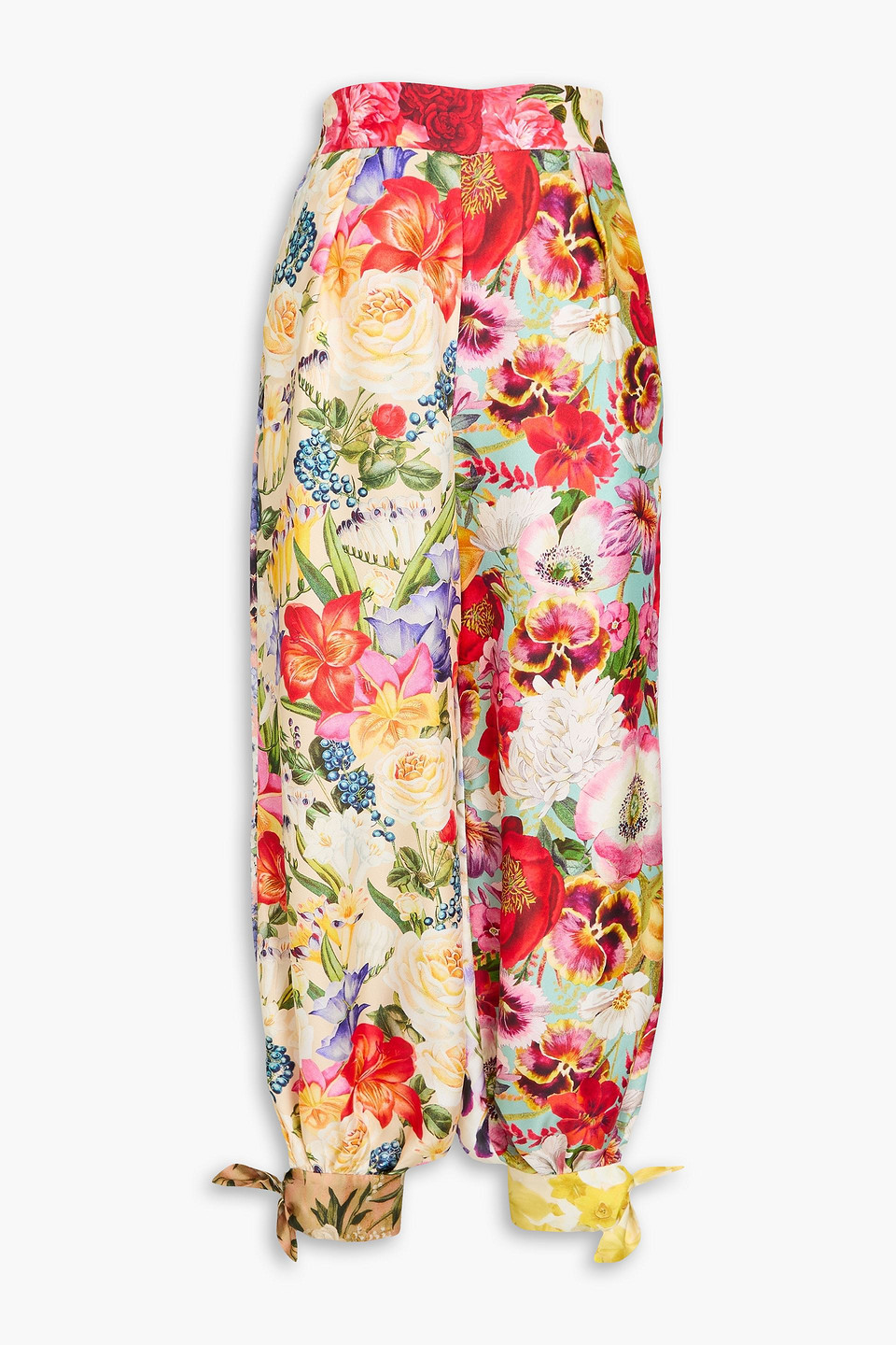 Zimmermann Cropped Karottenhose Aus Seide Mit Floralem Print In Bunt