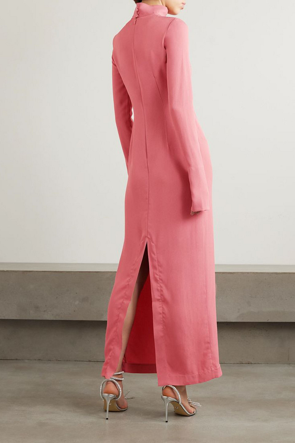 Taller Marmo Swanson Crepe Maxi Dress In Antique Rose