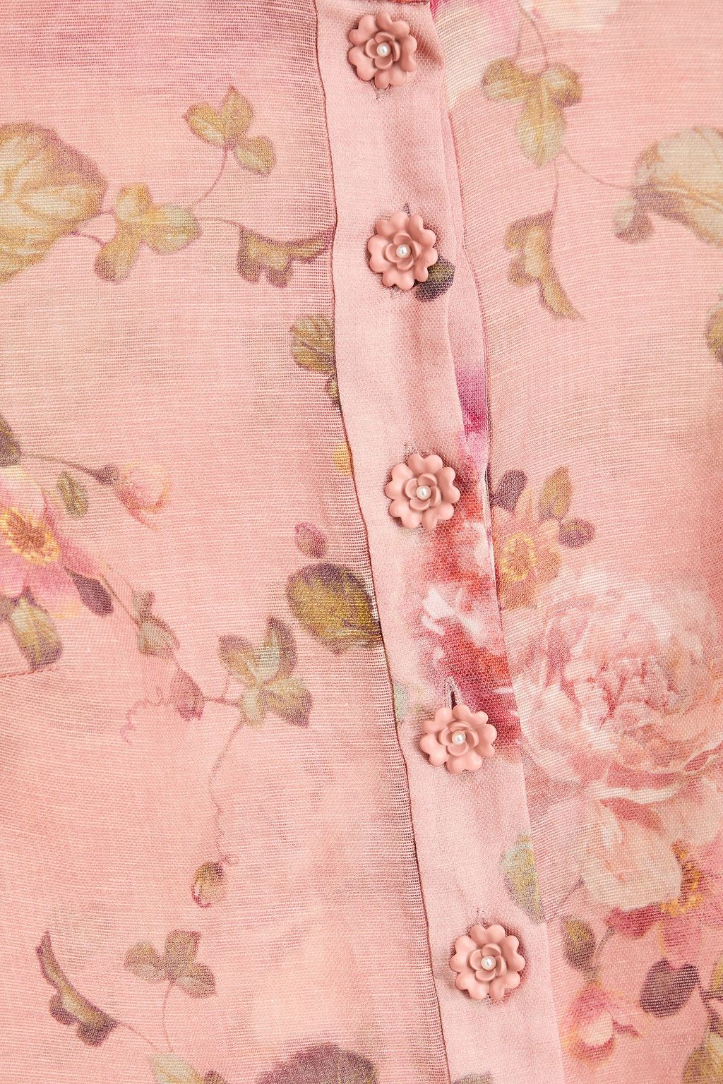 ZIMMERMANN Floral-print linen and silk-blend shirt