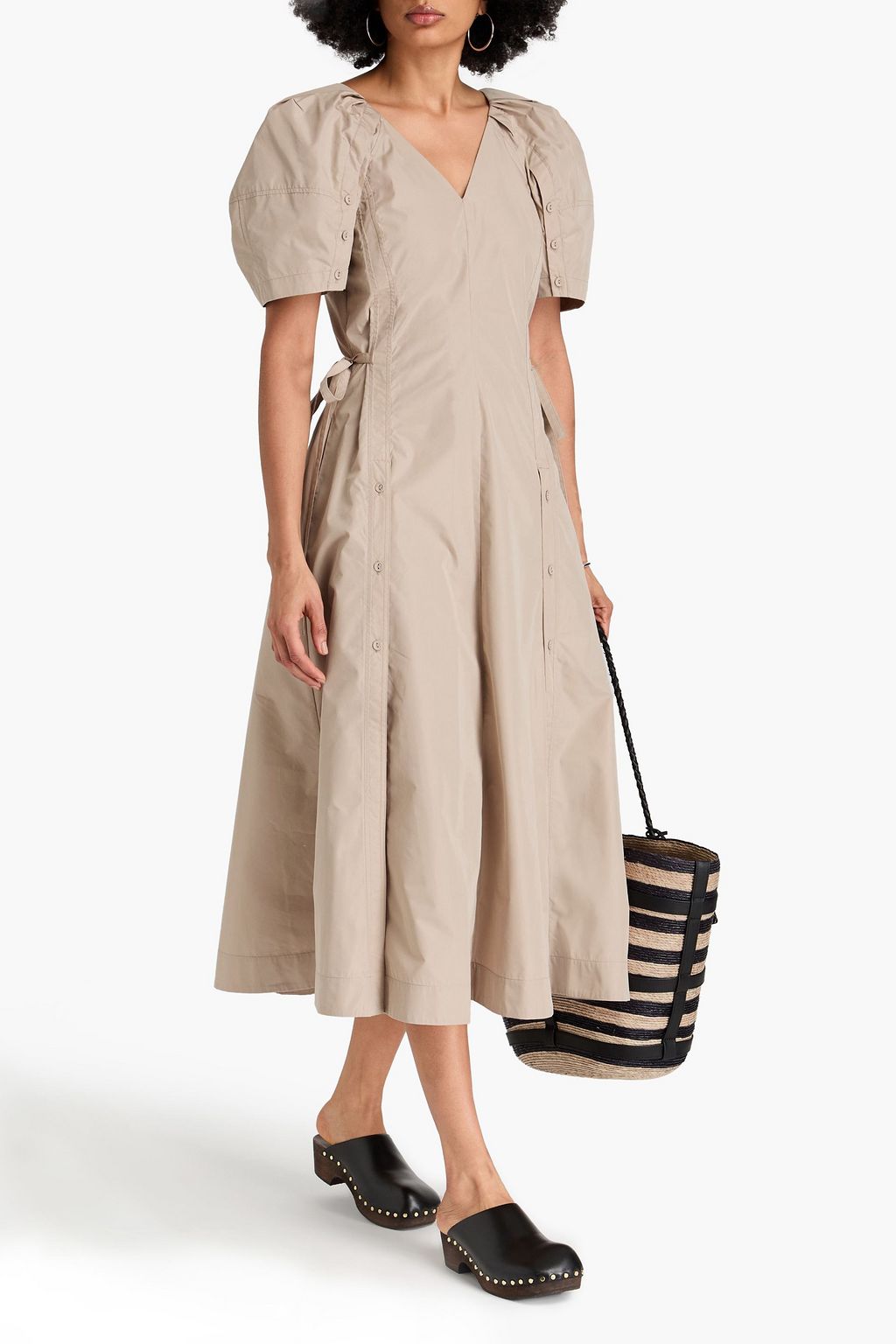 3.1 PHILLIP LIM 코튼 혼방 포플린 미디 드레스