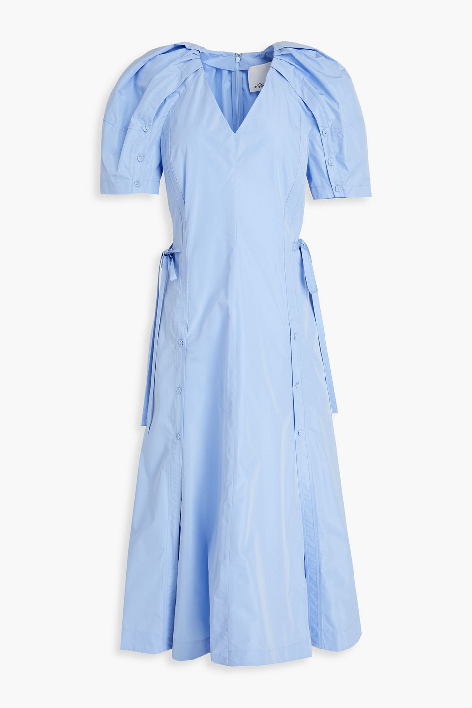 Cotton-blend poplin midi dress