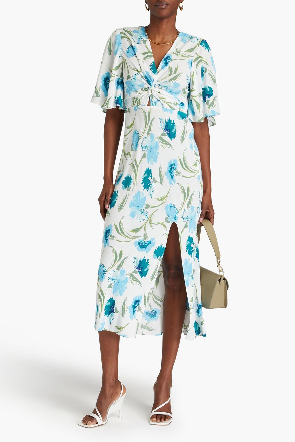 DIANE VON FURSTENBERG Bessie twist-front crepe midi dress