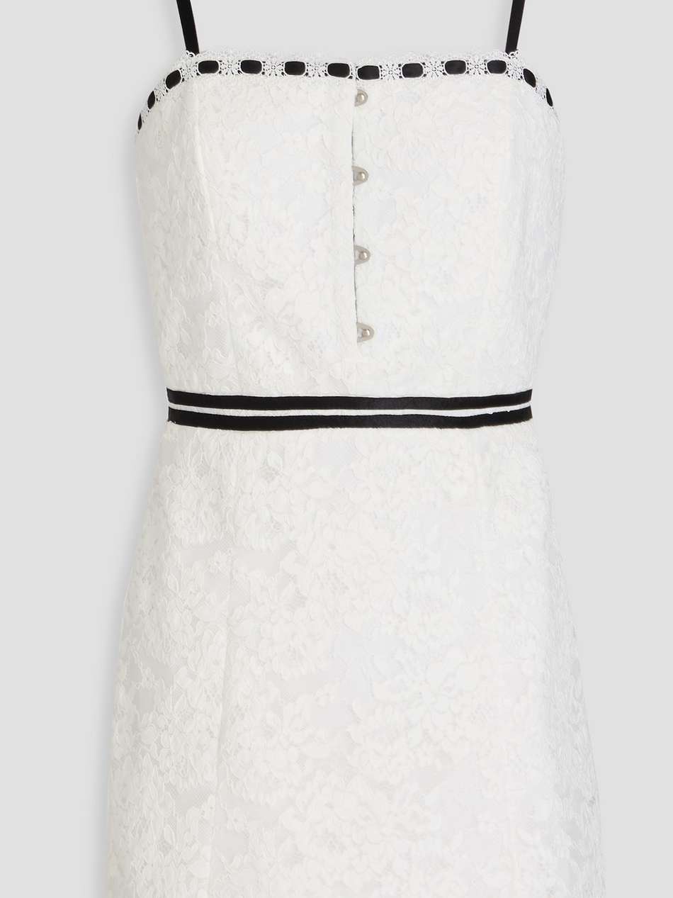 matilda satin-trimmed corded lace mini dress