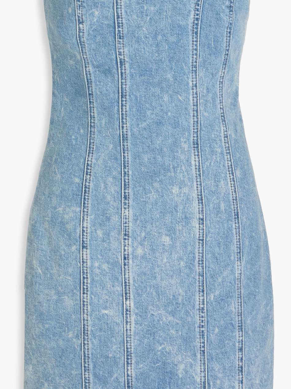 palmer strapless acid-wash denim mini dress