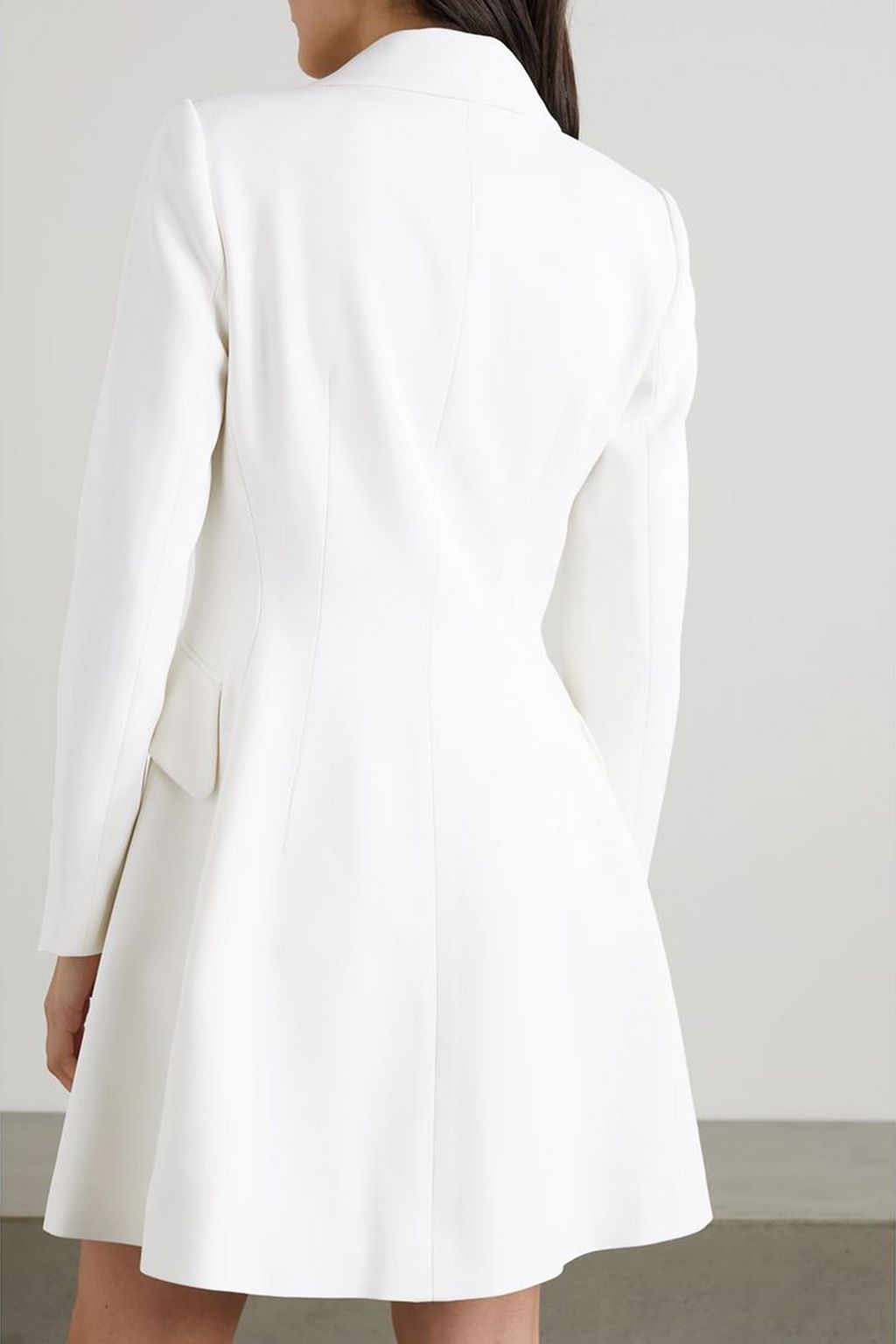 CAROLINA HERRERA Silk satin-trimmed crepe mini dress
