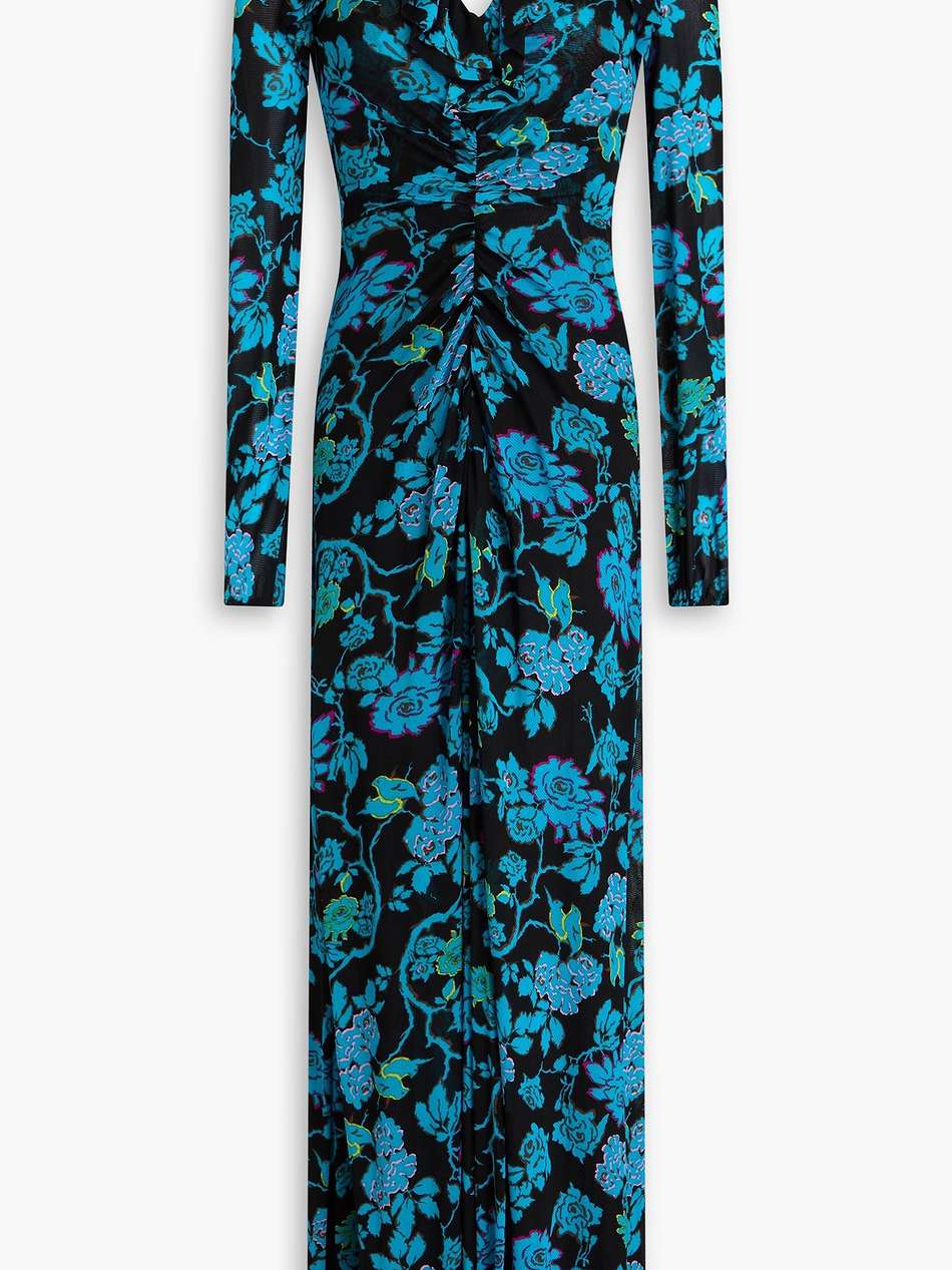 sean cutout ruched jersey maxi dress
