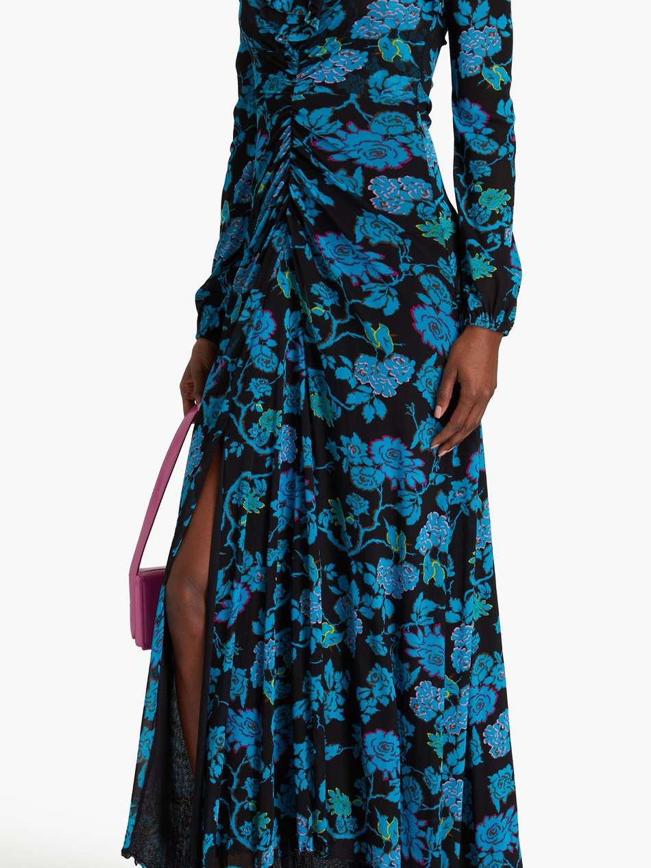 sean cutout ruched jersey maxi dress
