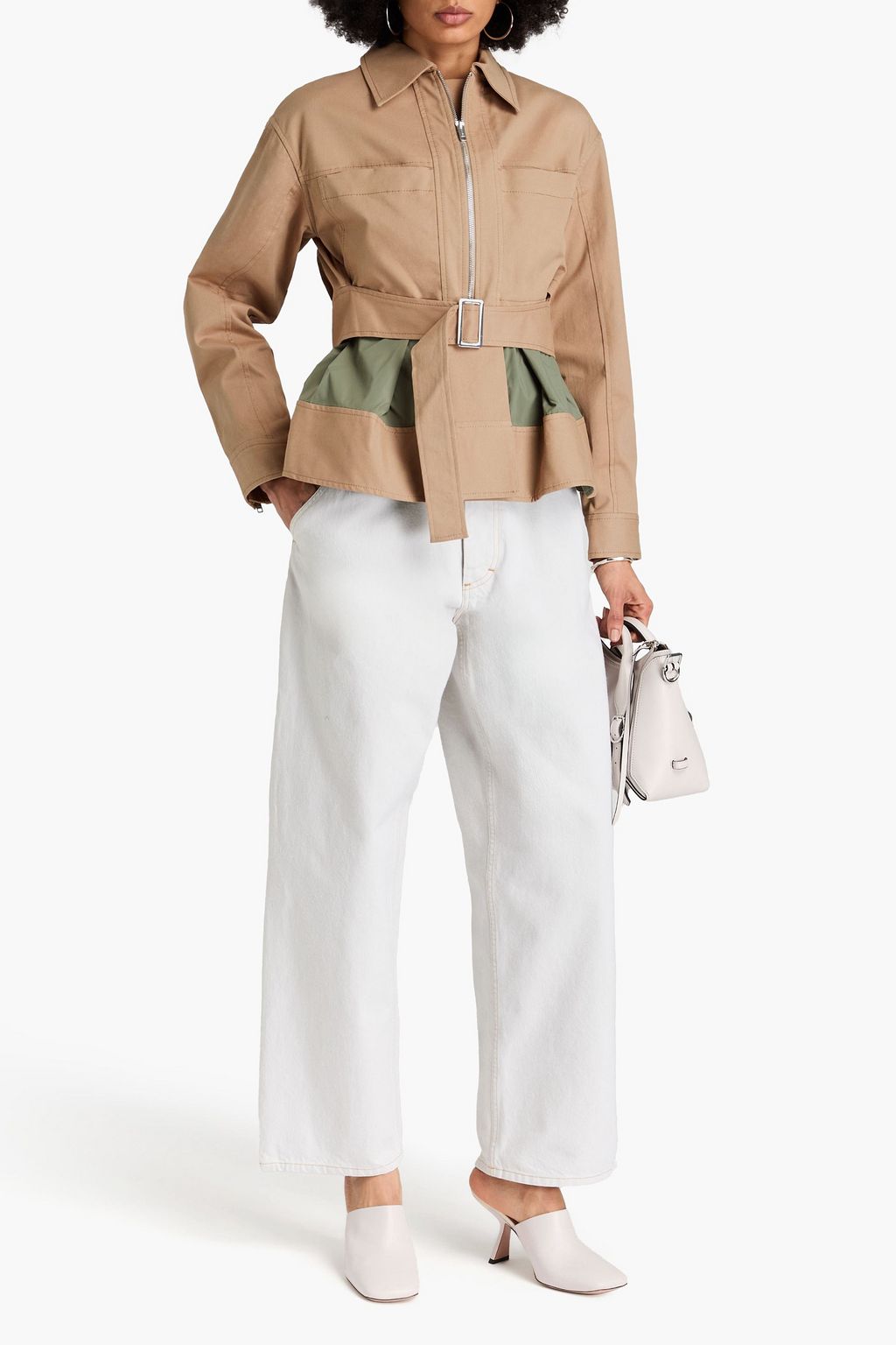 3.1 PHILLIP LIM جاكيت من التويل المصنوع من مزيج القطن بطبقات