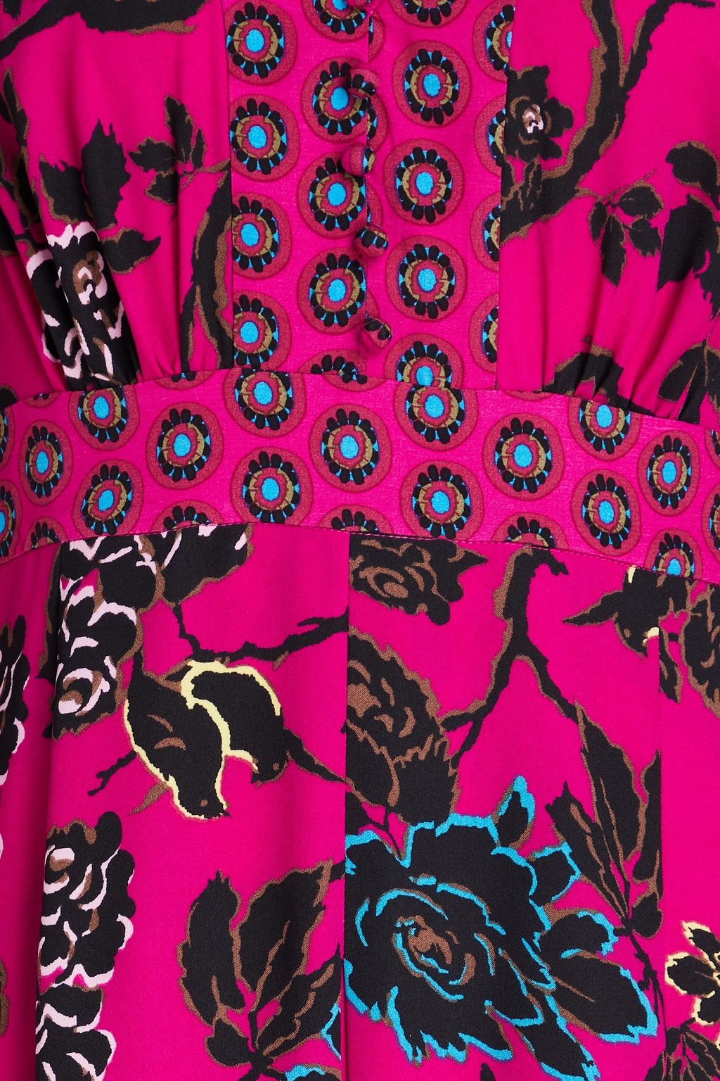 DIANE VON FURSTENBERG فستان "أنجلي" متوسط الطول من الكريب بكسرات