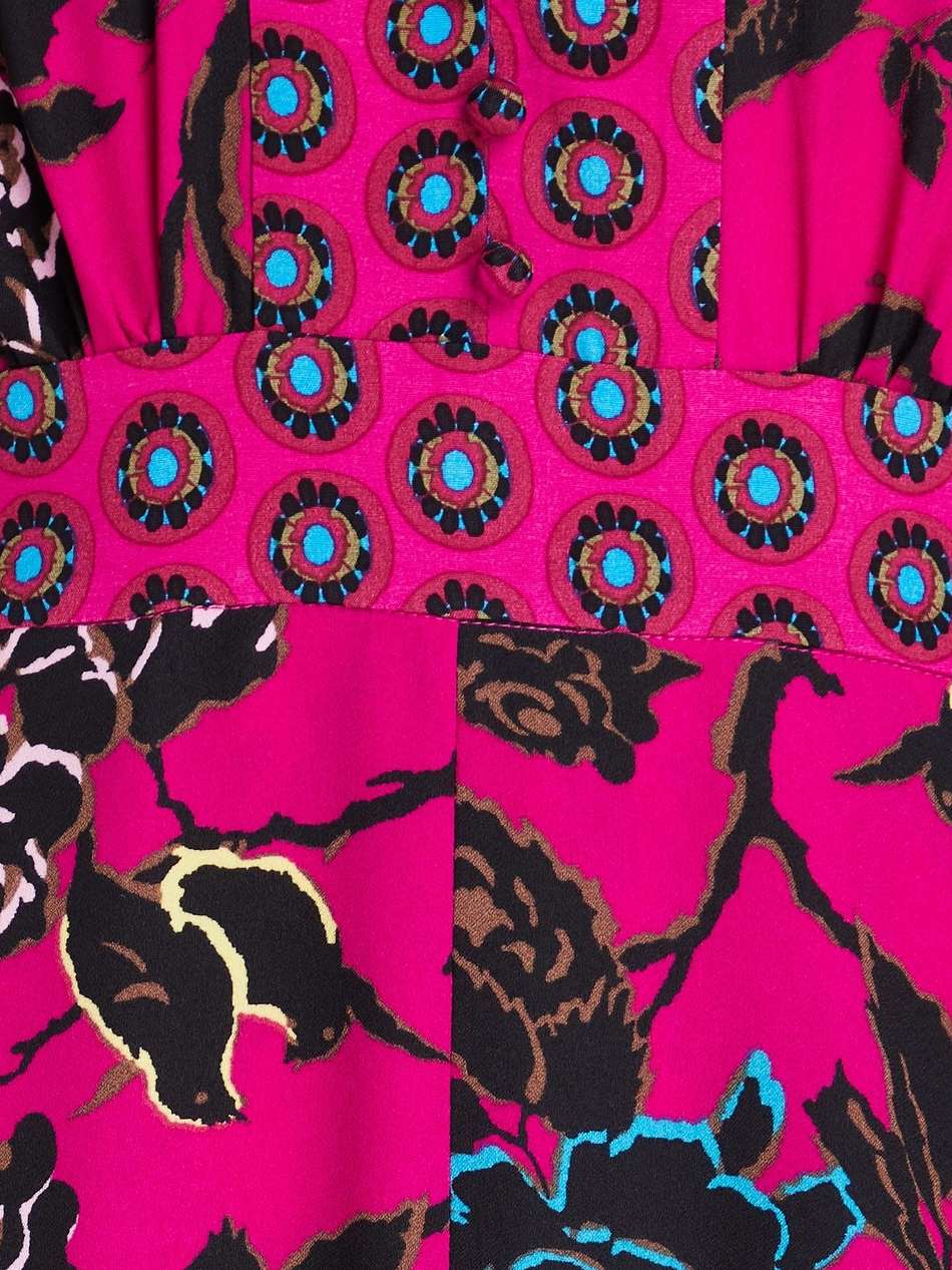 anjali pleated floral-print crepe midi dress