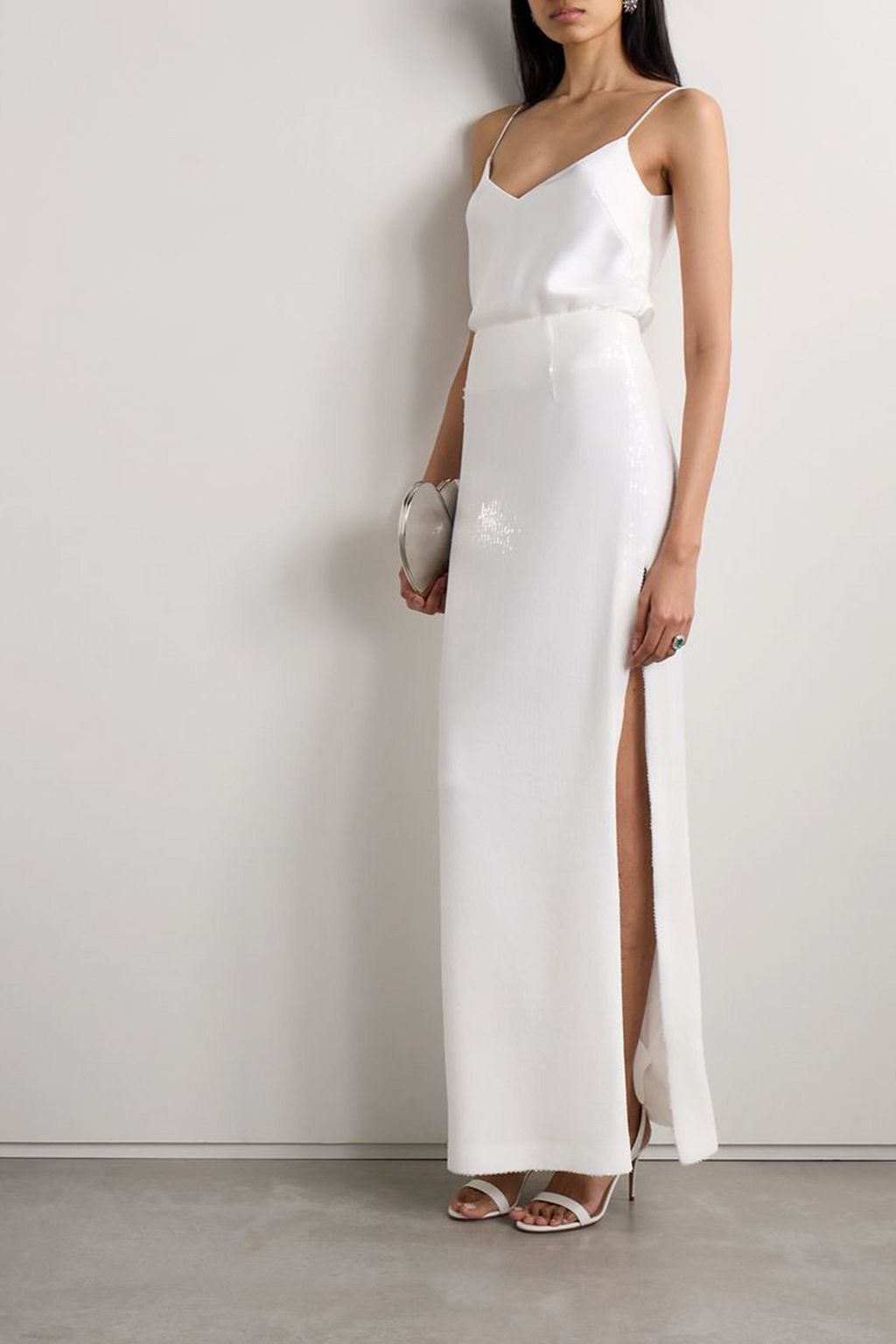 GALVAN  LONDON Beating Heart sequined tulle maxi skirt