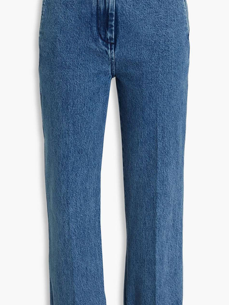 belted high-rise kick-flare jeans
