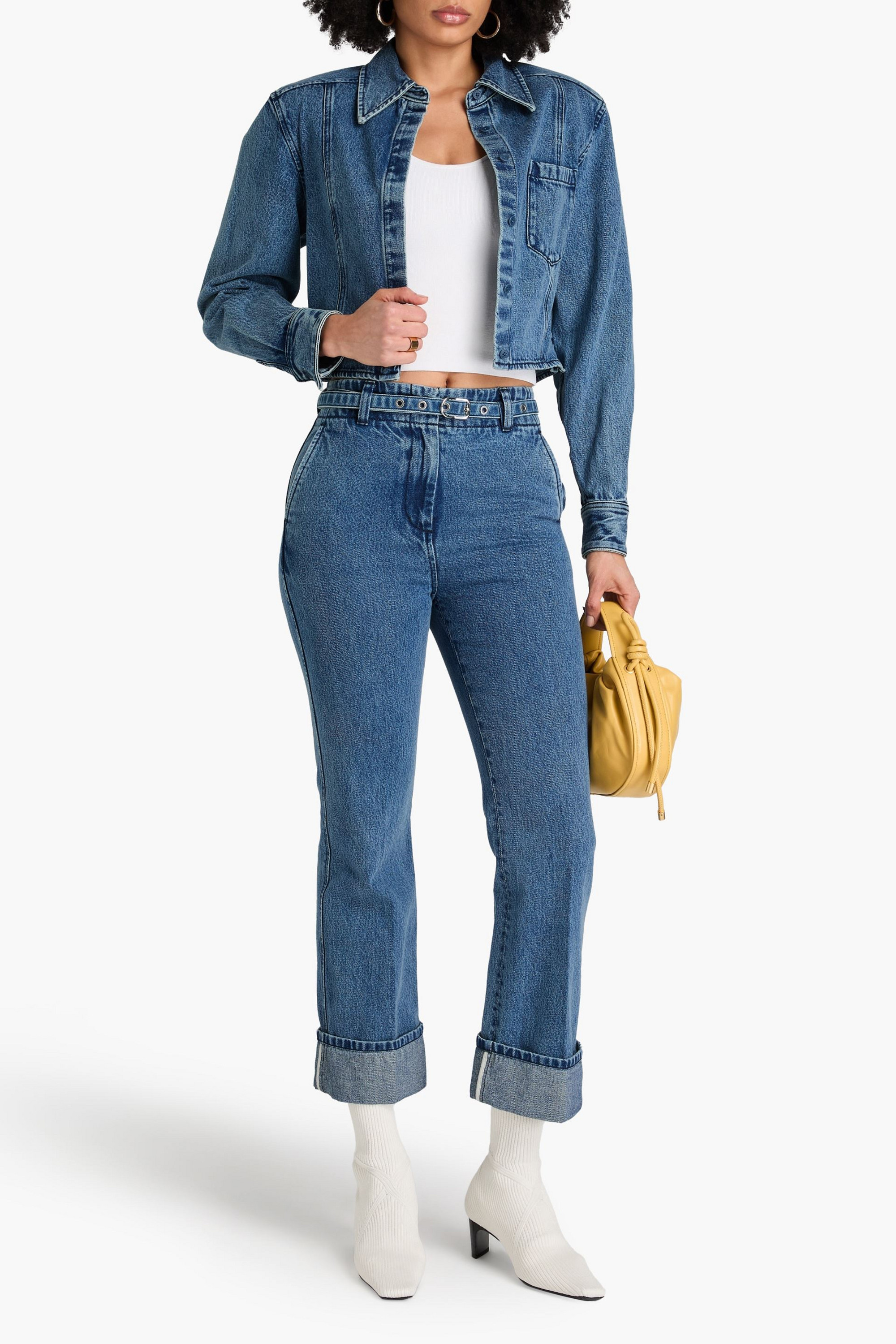3.1 Phillip Lim Belted high-rise kick-flare jeans