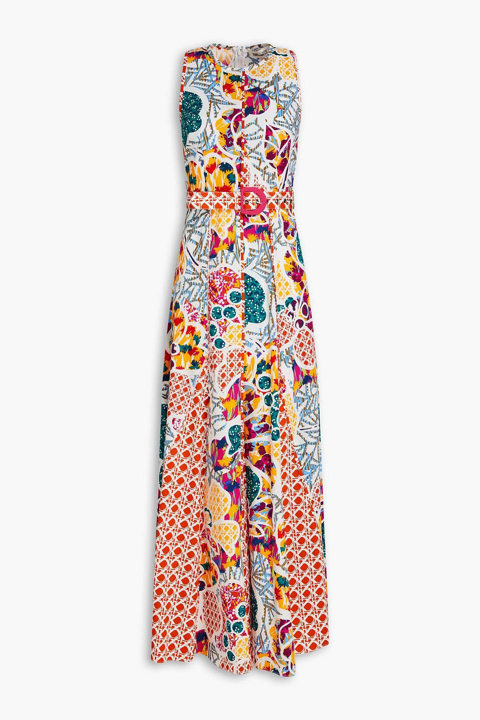 Diane Von Furstenberg Elliot Printed Stretch-cotton Poplin Maxi Dress In Multicolor