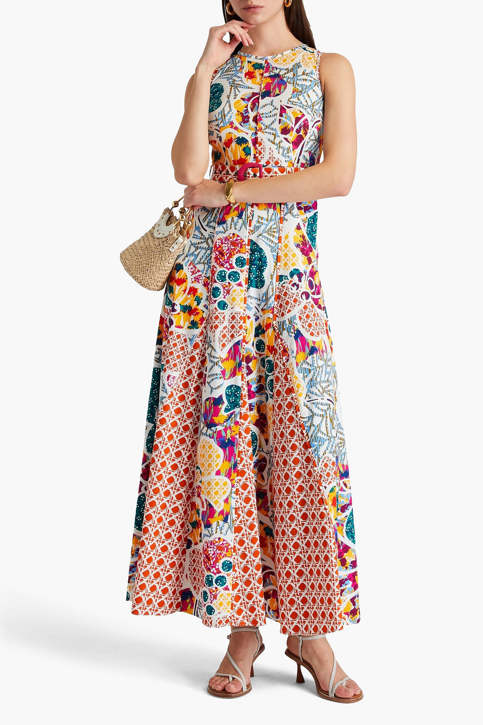 Diane Von Furstenberg Elliot Printed Stretch-cotton Poplin Maxi Dress In Multicolor