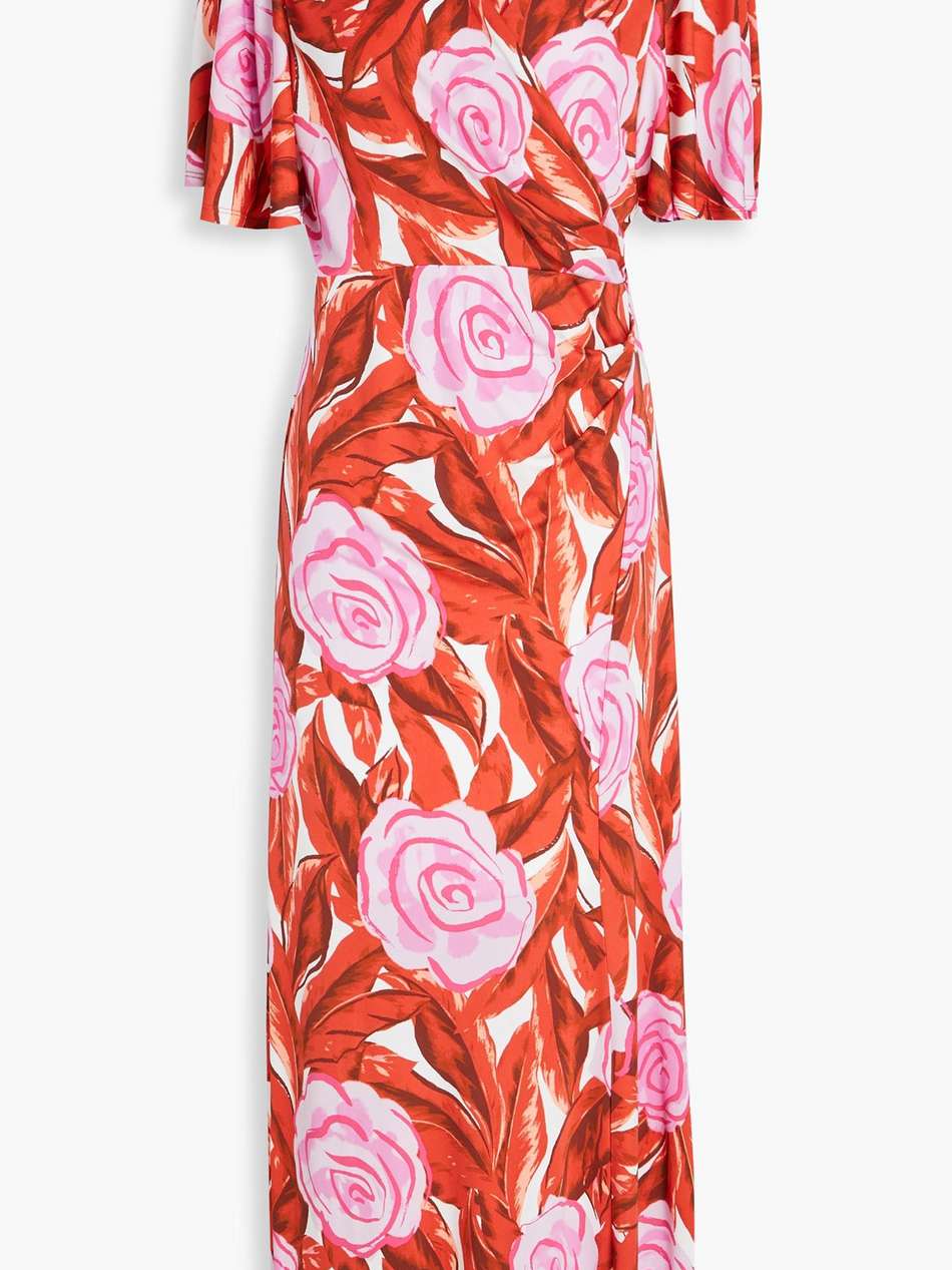 zetna wrap-effect floral-print jersey midi dress