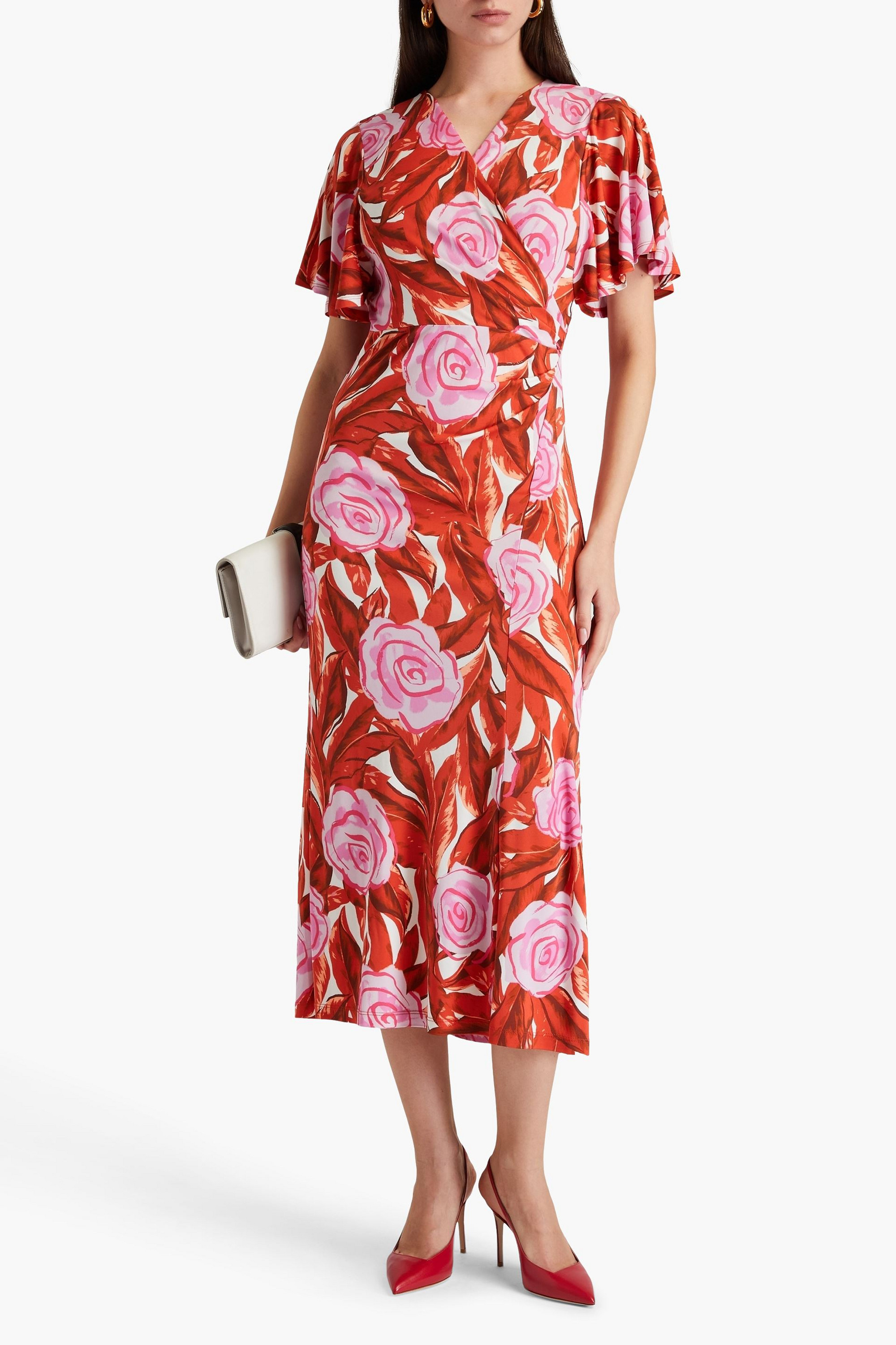 Diane von Furstenberg Zetna wrap-effect floral-print jersey midi dress