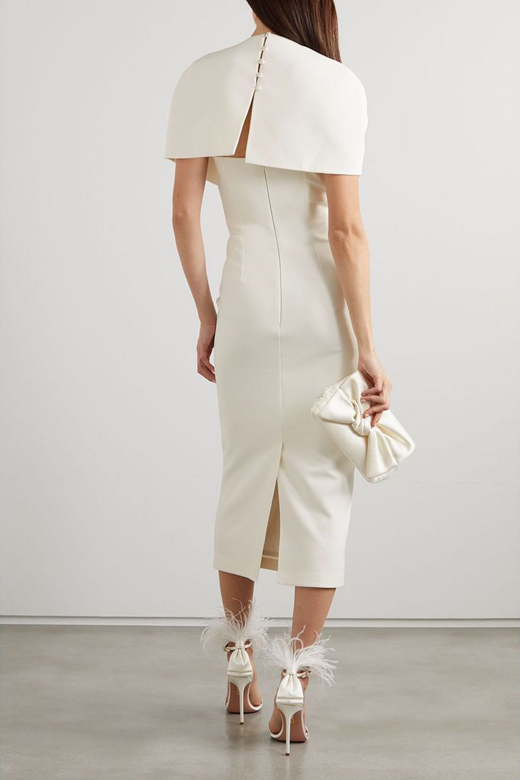 SAFIYAA Flora cape-effect crepe midi dress