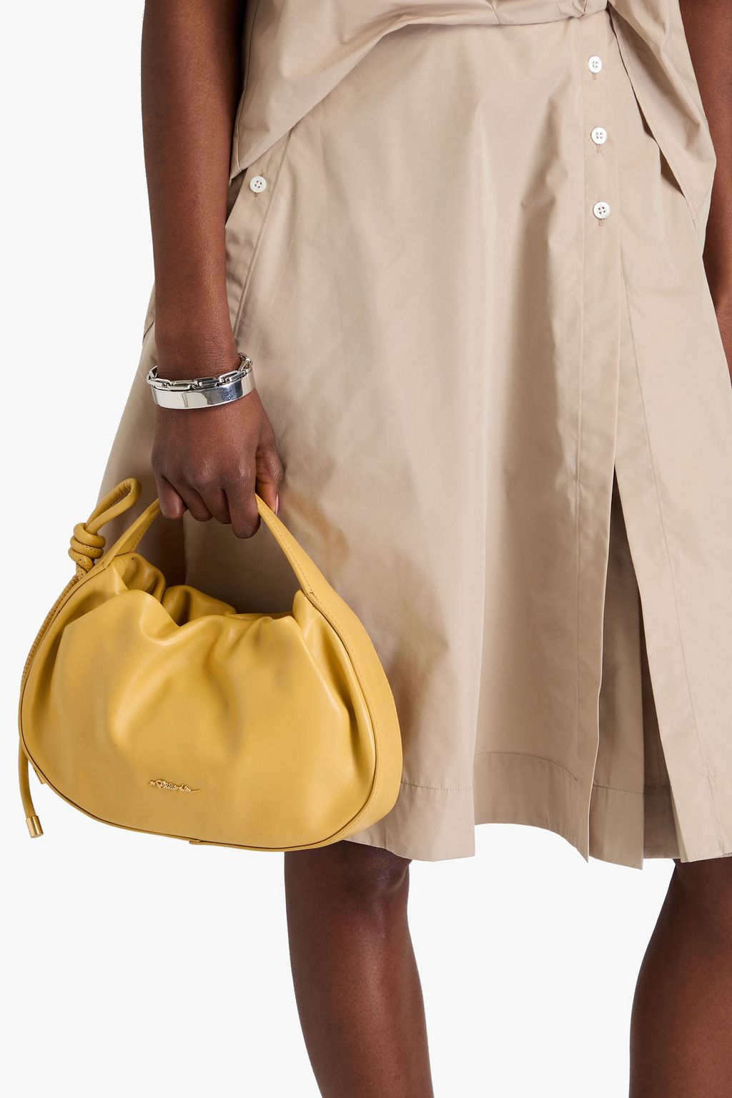 3.1 PHILLIP LIM حقيبة توت صغيرة من الجلد بتصميم فن الأوريغامي
