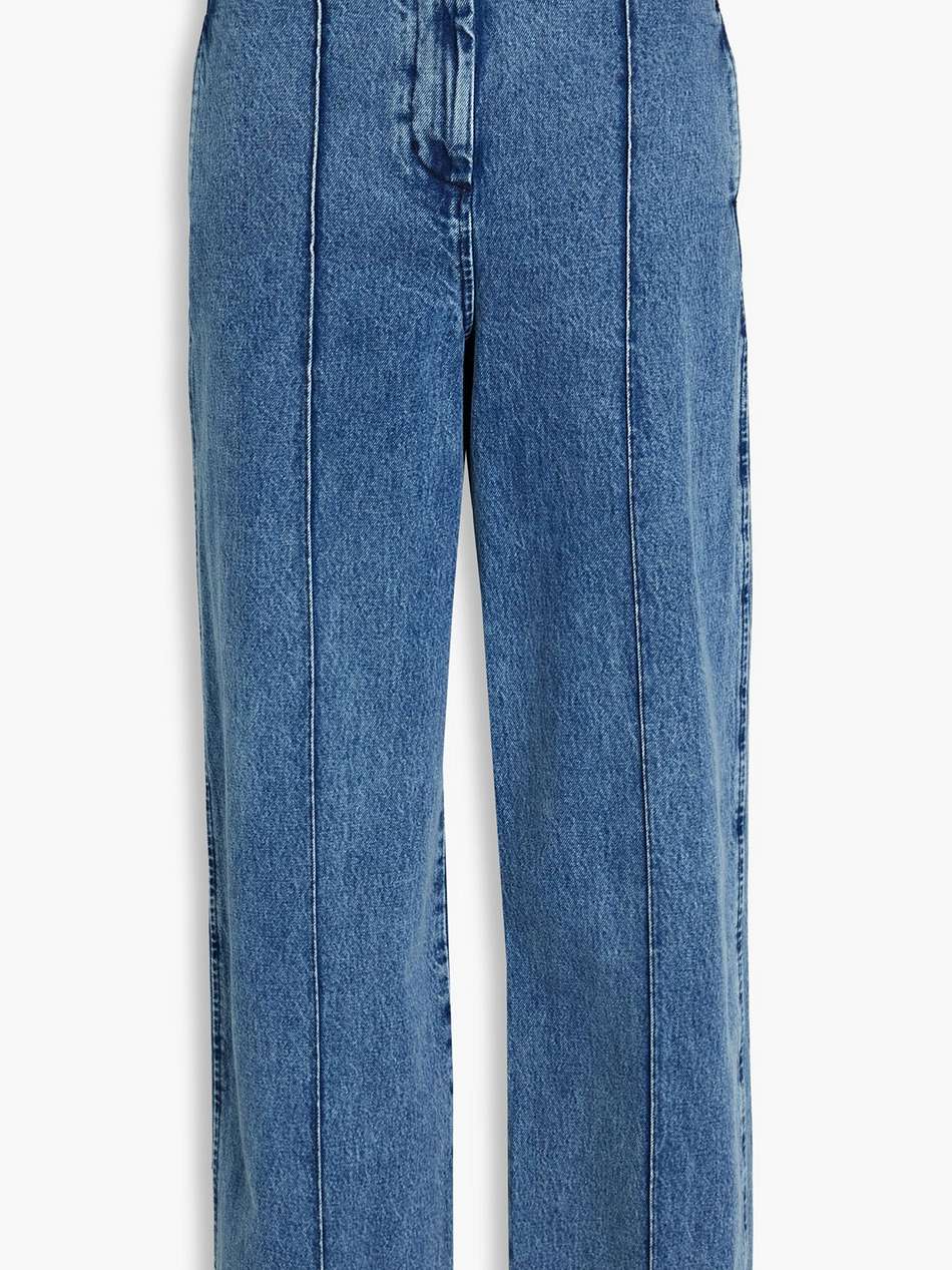 high-rise straight-leg jeans