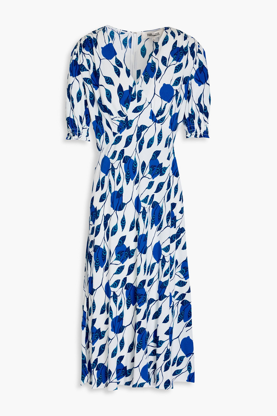 Diane Von Furstenberg Jemma Floral-print Crepe Midi Dress In Cobalt Blue