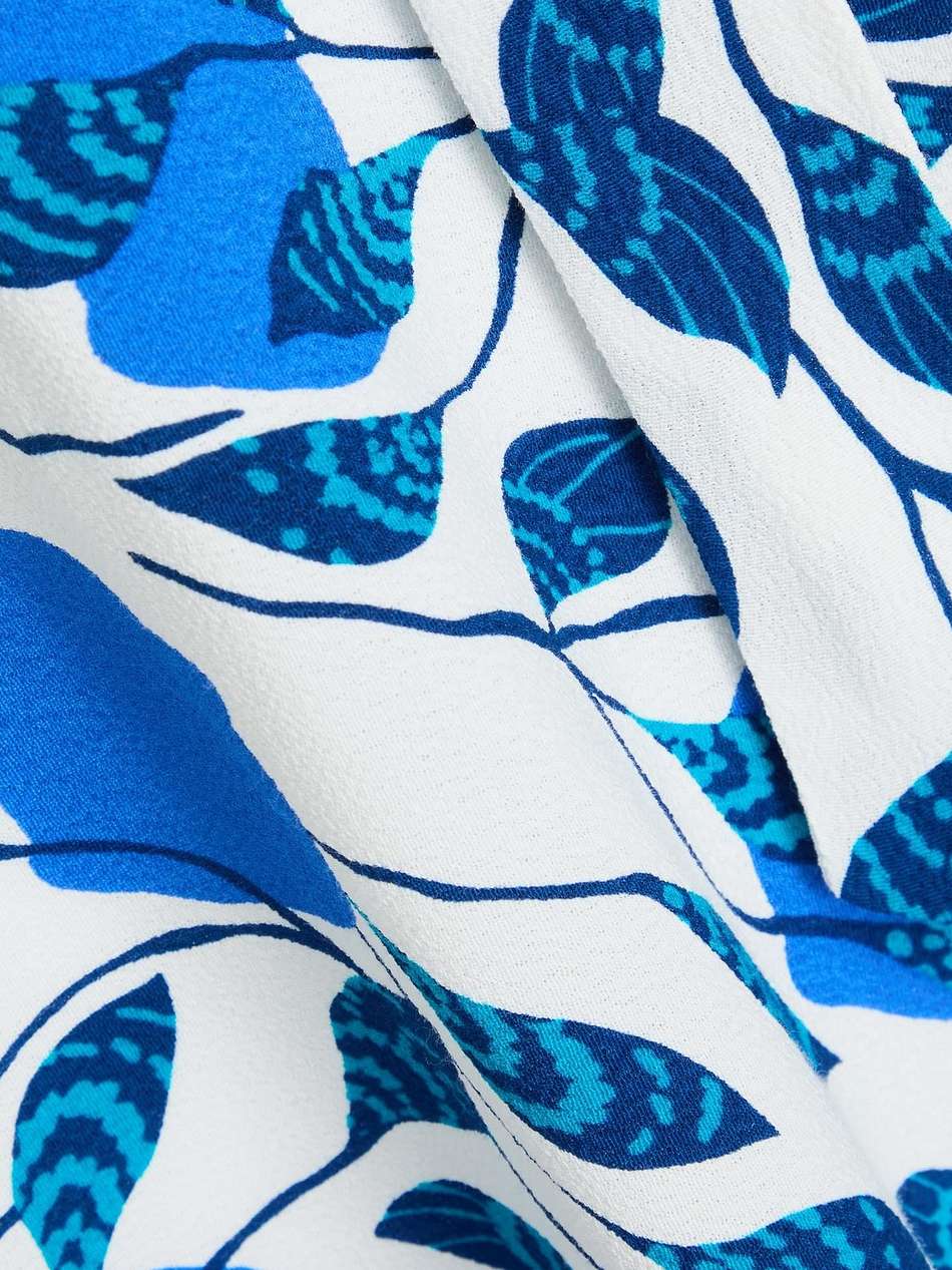 eloise asymmetric printed crepe midi wrap dress