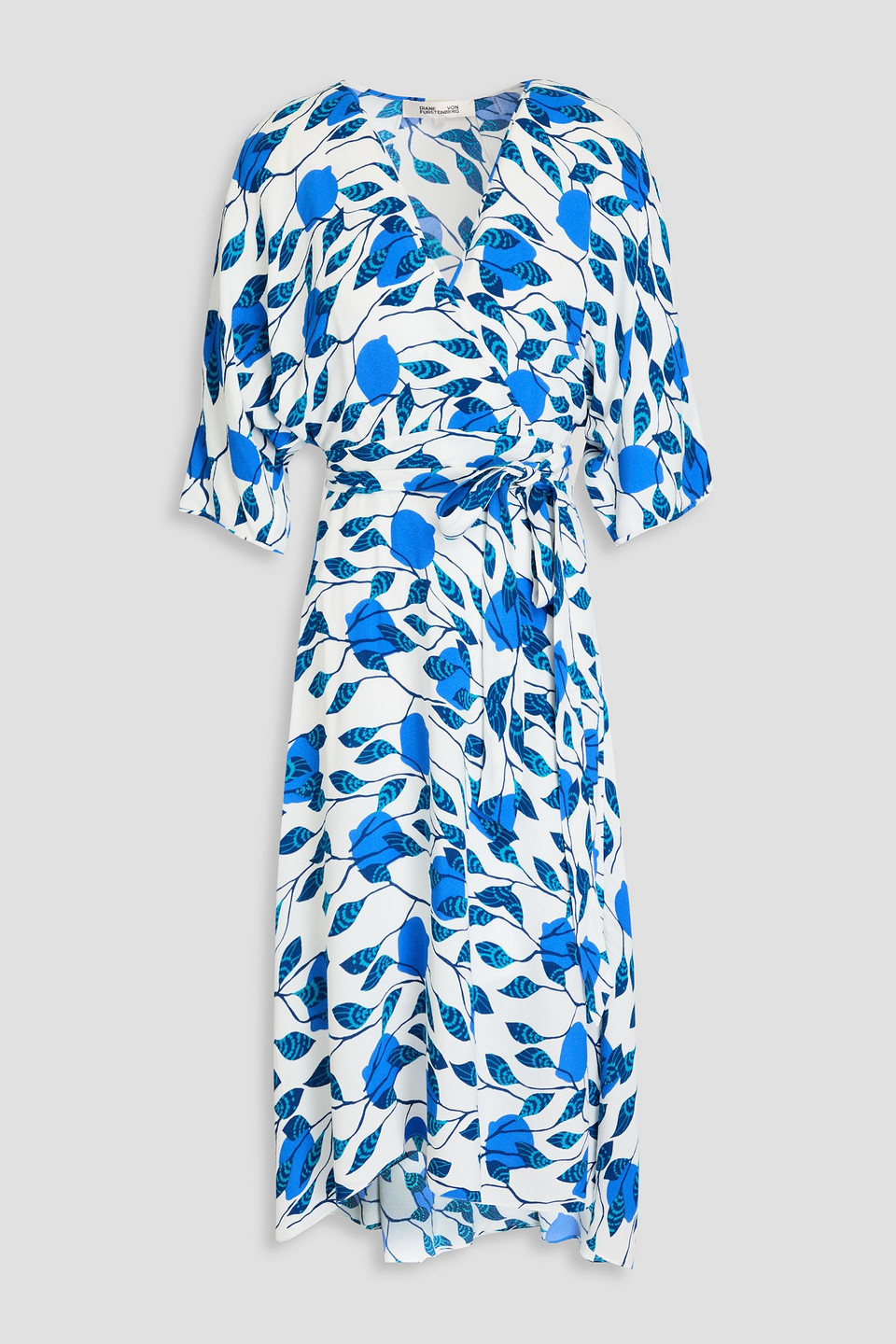 Diane Von Furstenberg Crepe Mini Wrap Dress In Blau