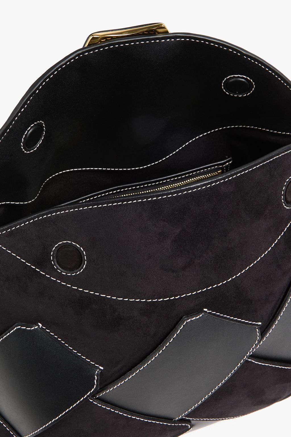 3.1 PHILLIP LIM ID woven suede and leather shoulder bag