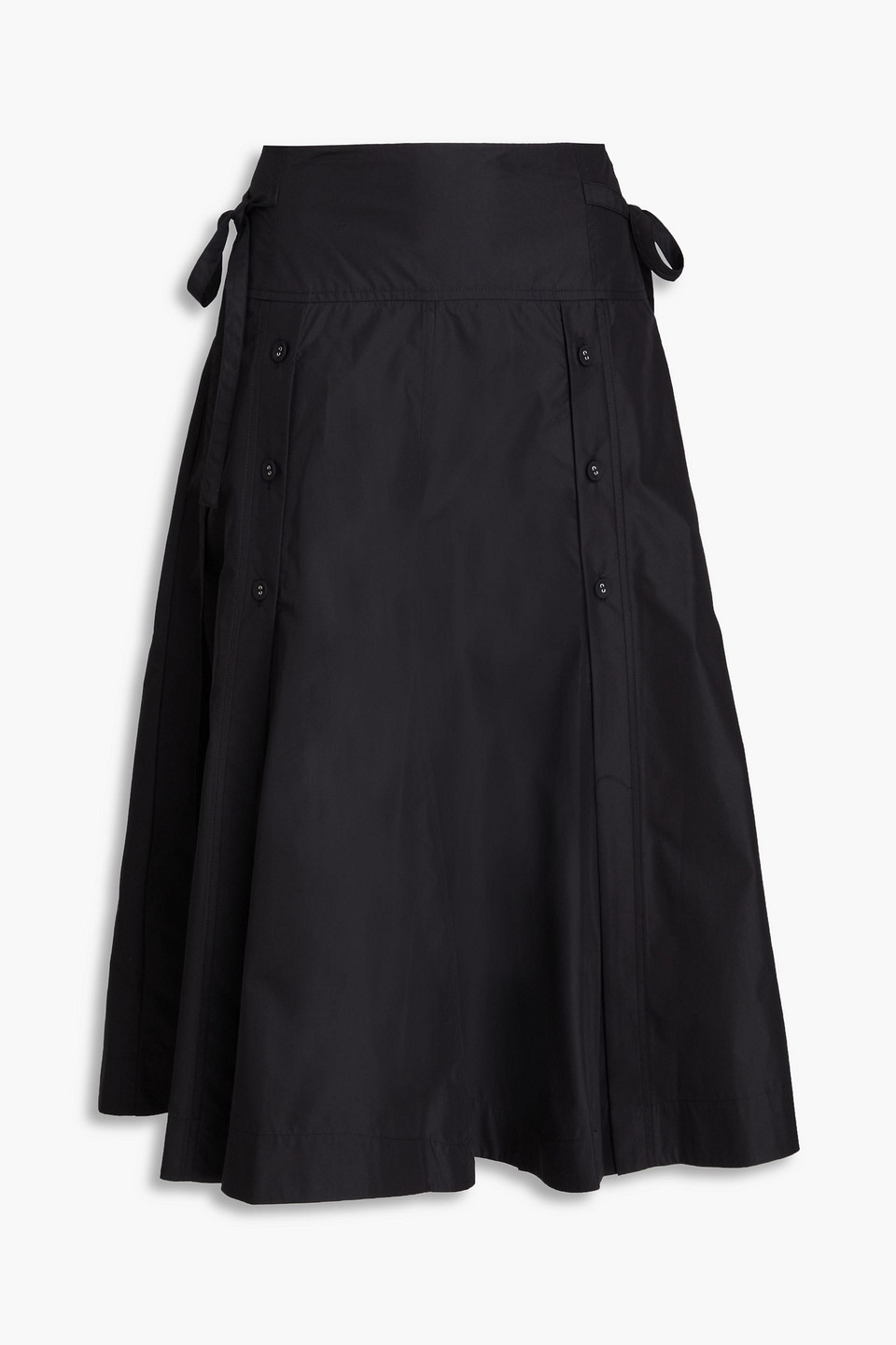 3.1 Phillip Lim Cotton-blend Poplin Midi Skirt In Black