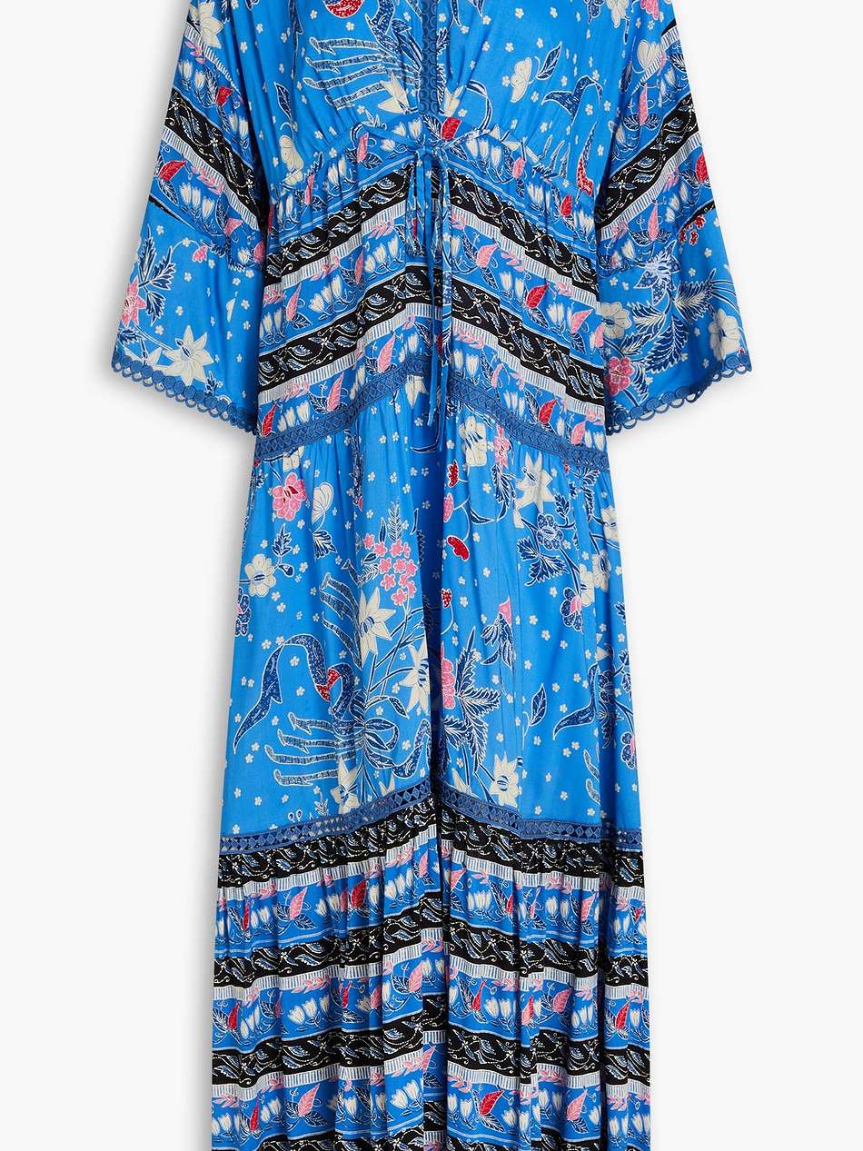 boris crochet-trimmed floral-print woven maxi dress