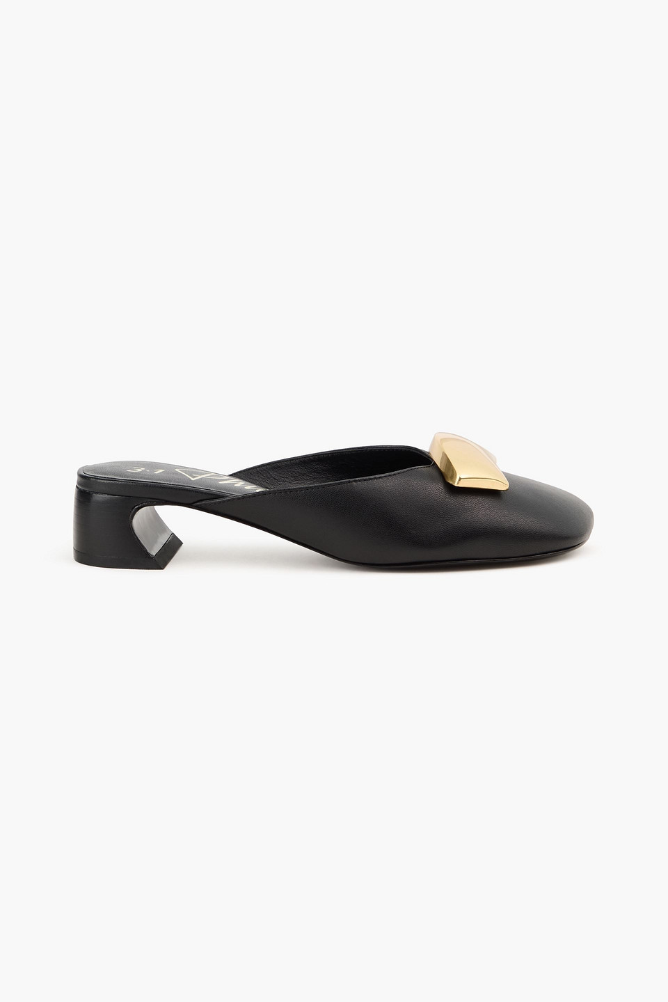 3.1 Phillip Lim Id Embellished Leather Mules In Black
