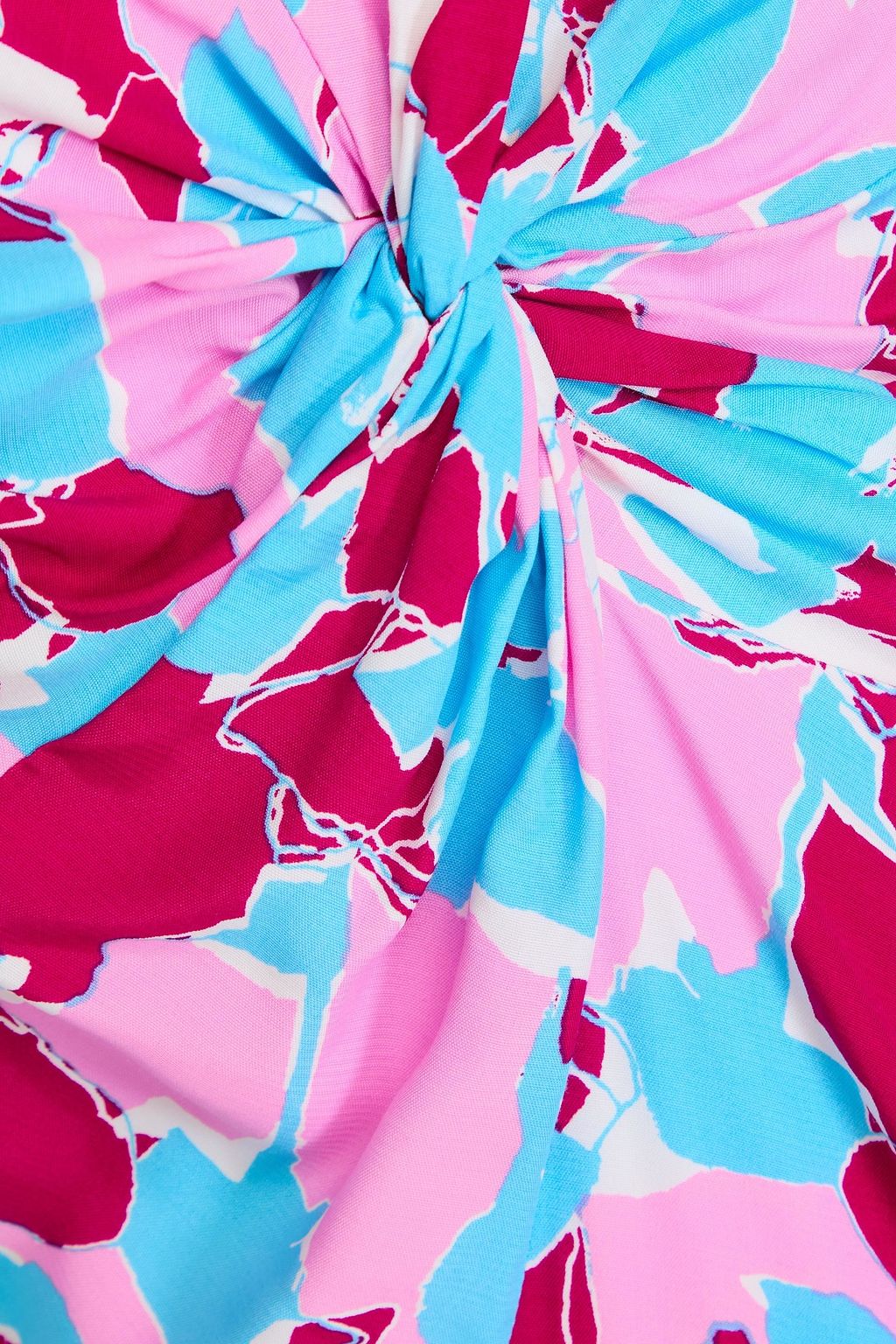 DIANE VON FURSTENBERG クレープデシン ミディワンピース ツイスト入り フローラルプリント
