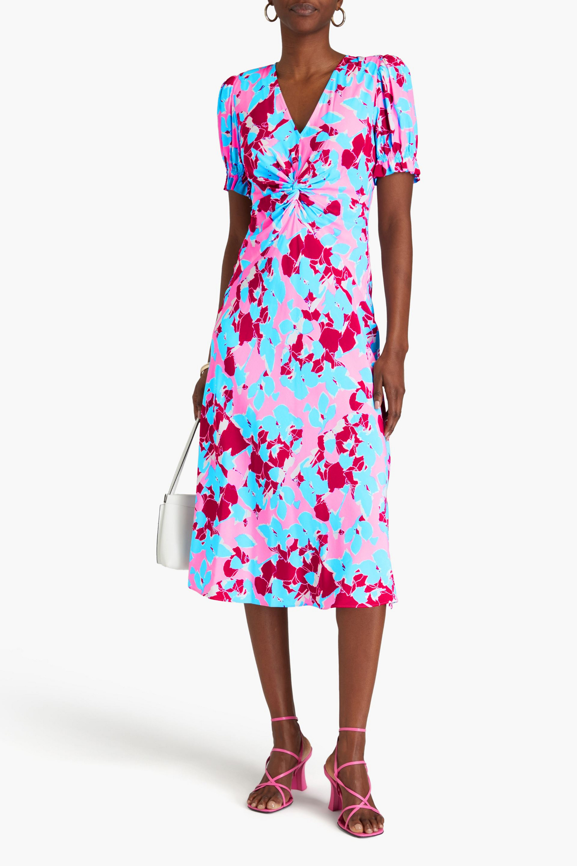 Diane von Furstenberg Anaba twisted floral-print crepe de chine midi dress