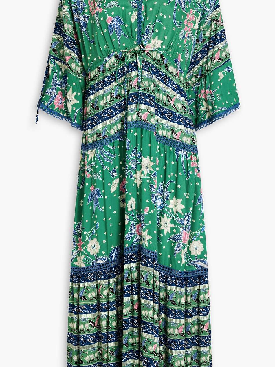 boris crochet-trimmed floral-print woven maxi dress