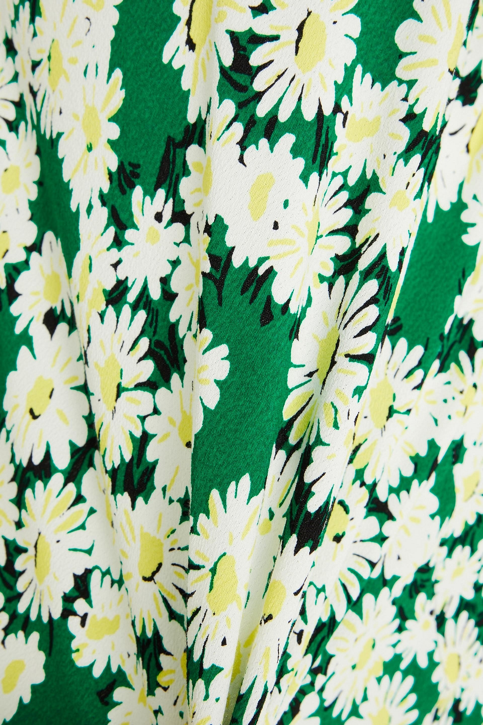 Diane Von Furstenberg Queena Floral-print Cotton-blend Poplin Midi Shirt Dress In Green