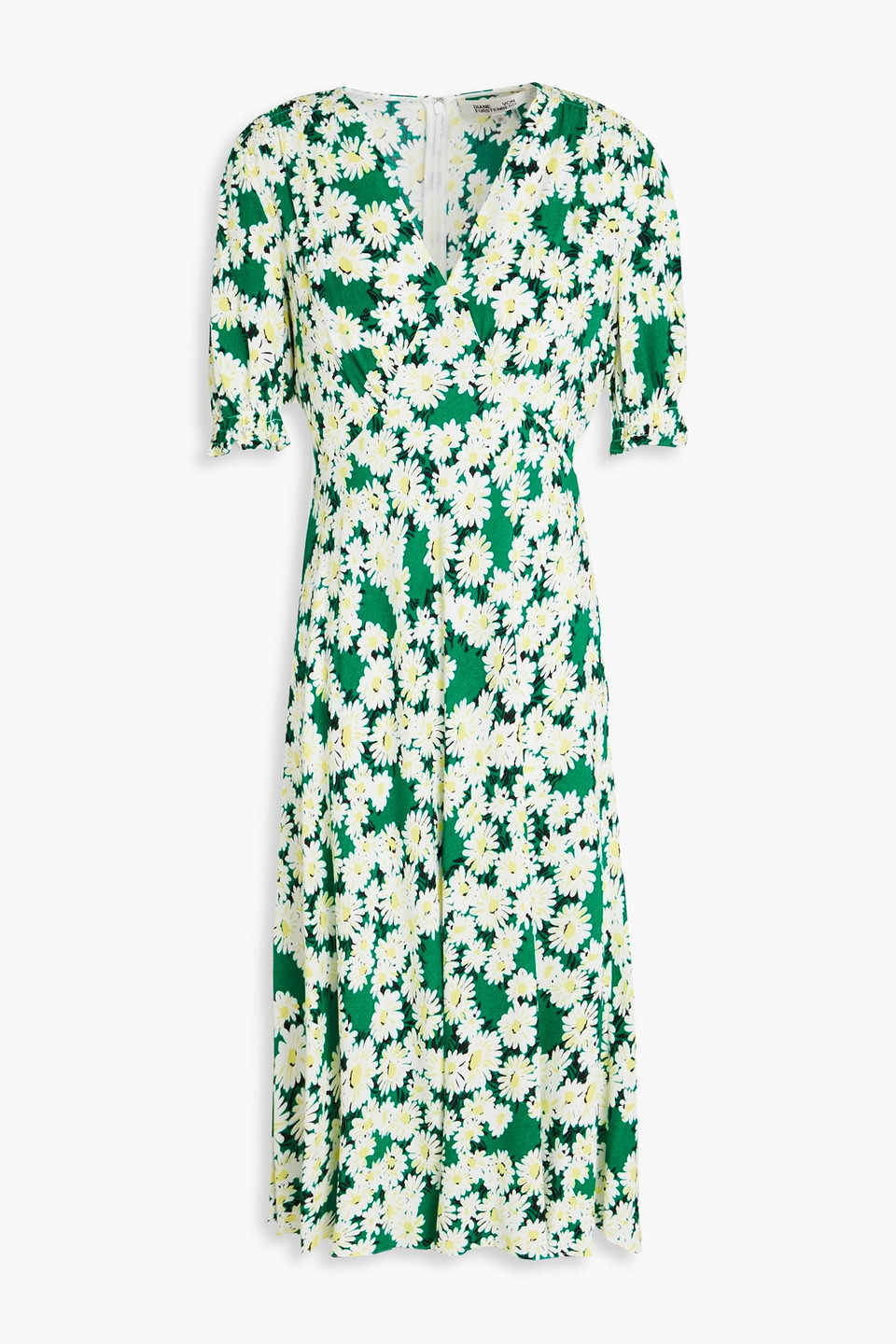 Diane Von Furstenberg Jemma Floral-print Crepe Midi Dress In Green